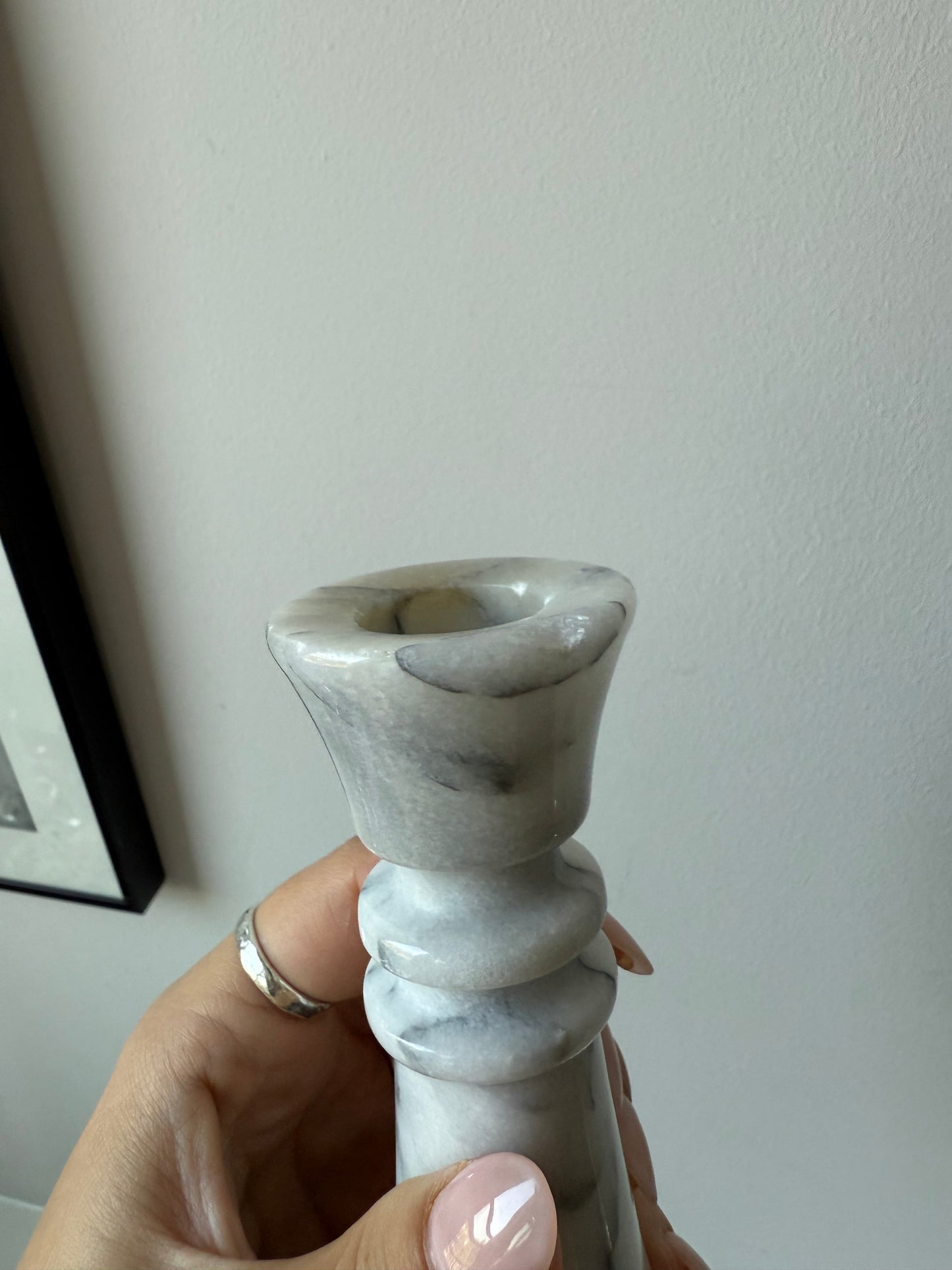 Pair of Marble Candlestick Holders