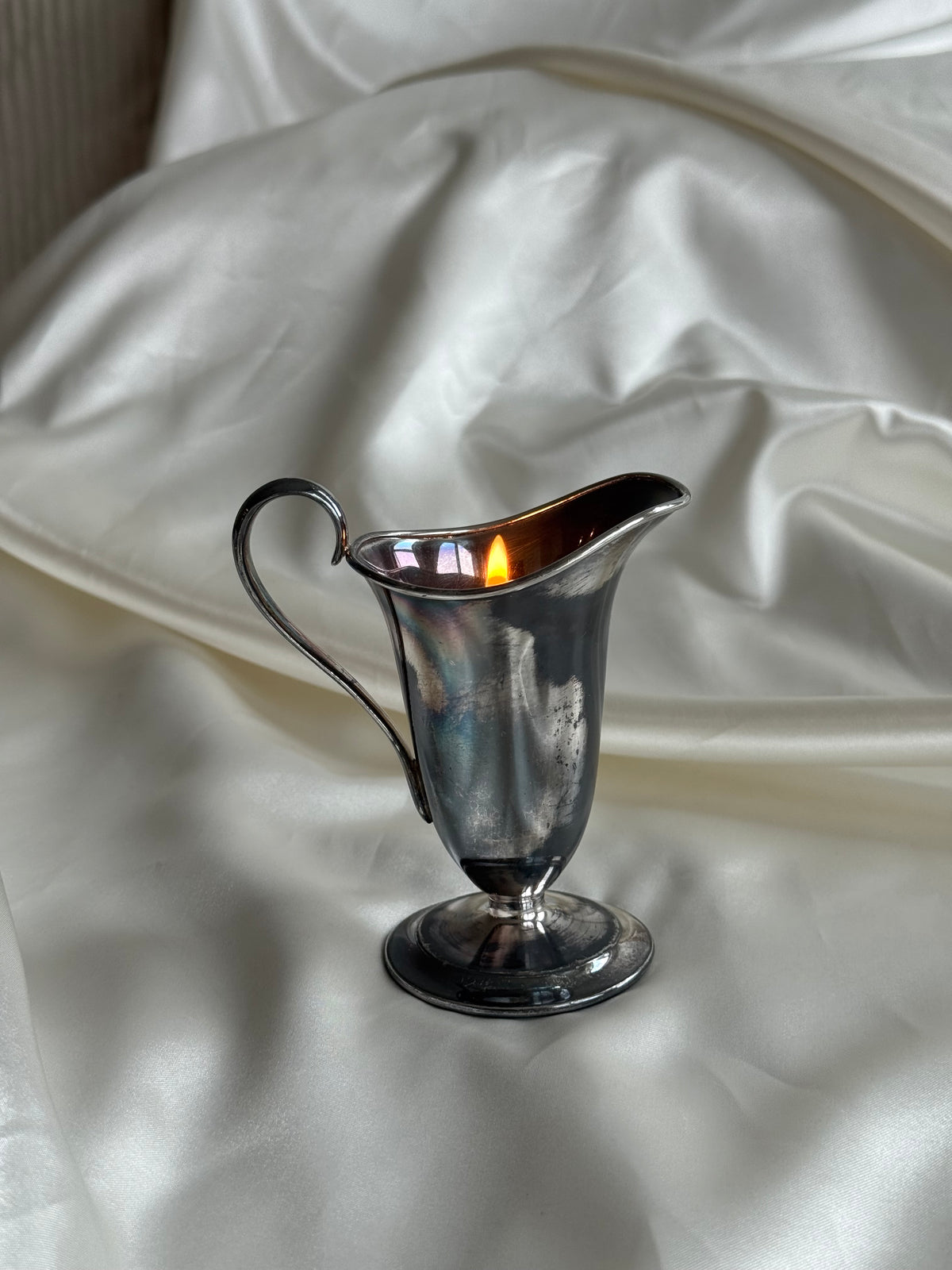 Vintage Silver-Plated Creamer Pitcher | Elegant Pedestal Design