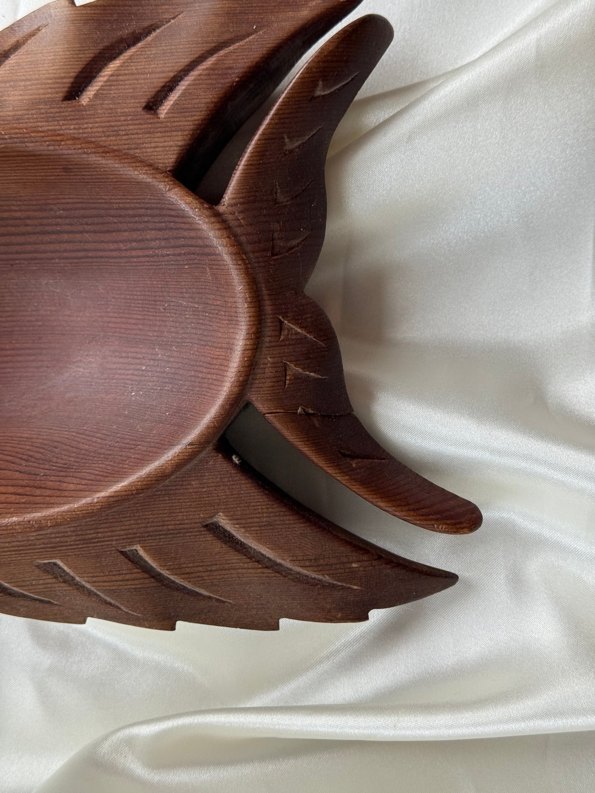 Vintage Hand-Carved Wooden Fish Dish