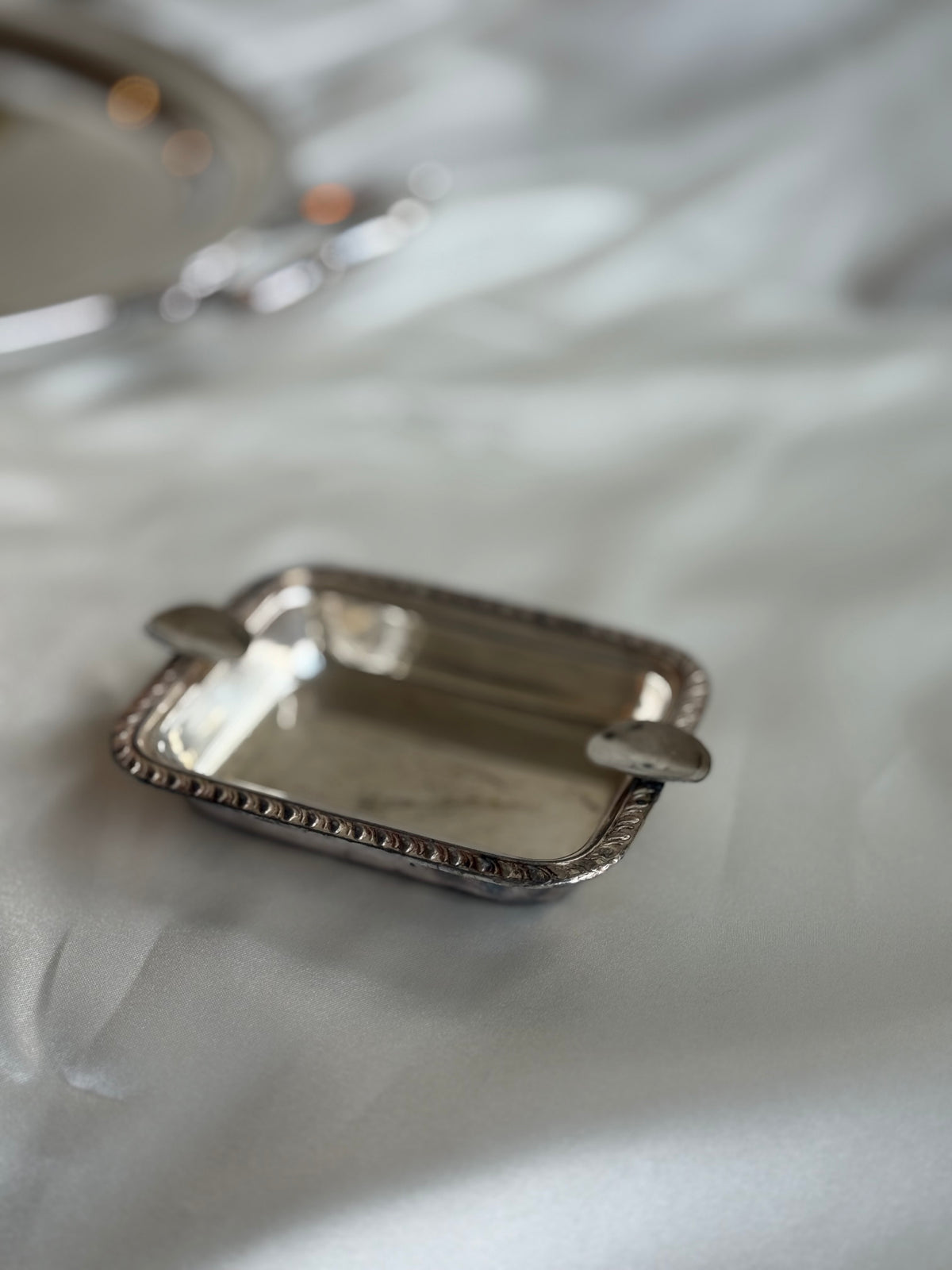 Vintage Silver Plated Miniature Ashtray / Trinket Dish