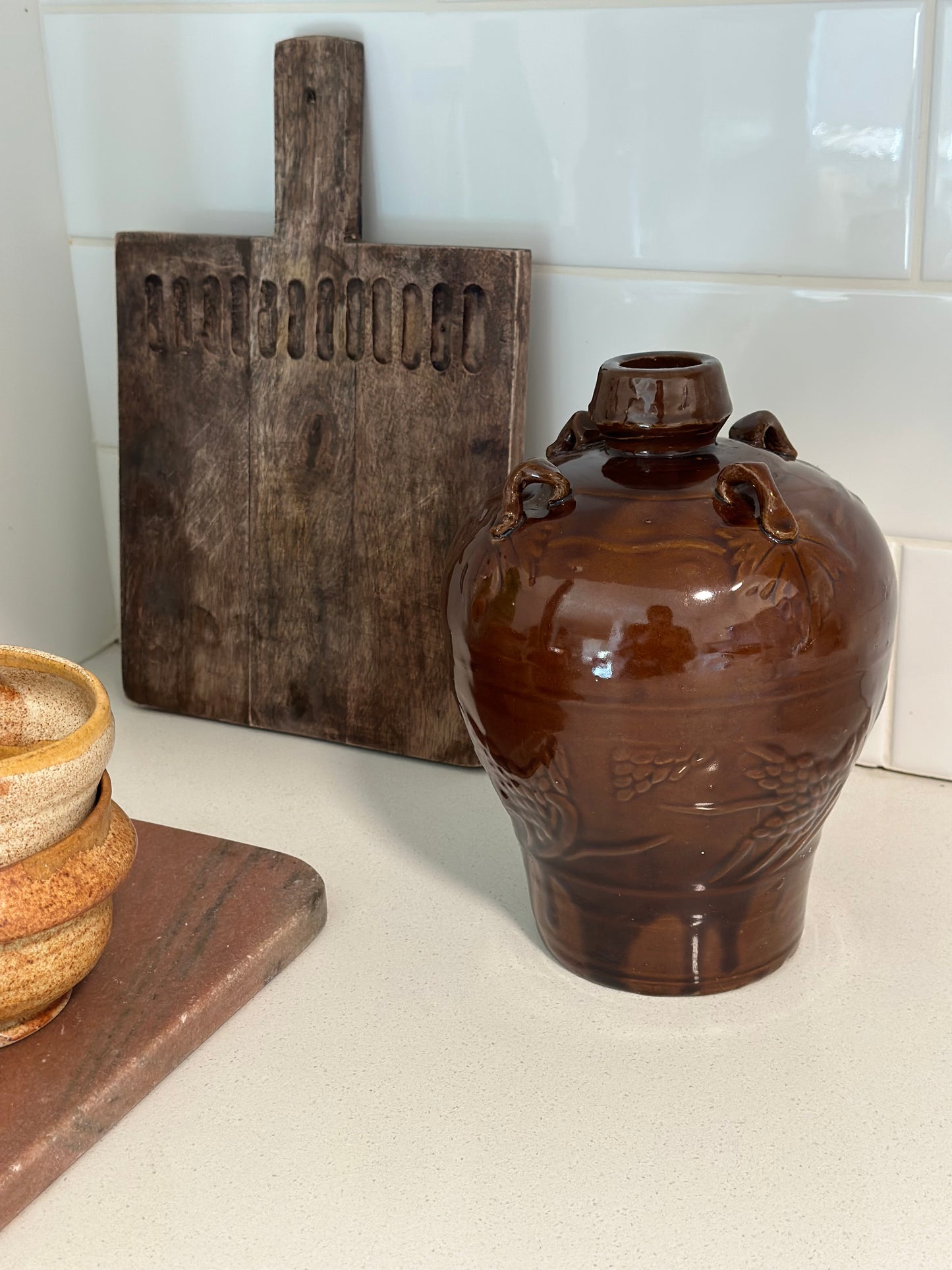 Brown glazed pottery