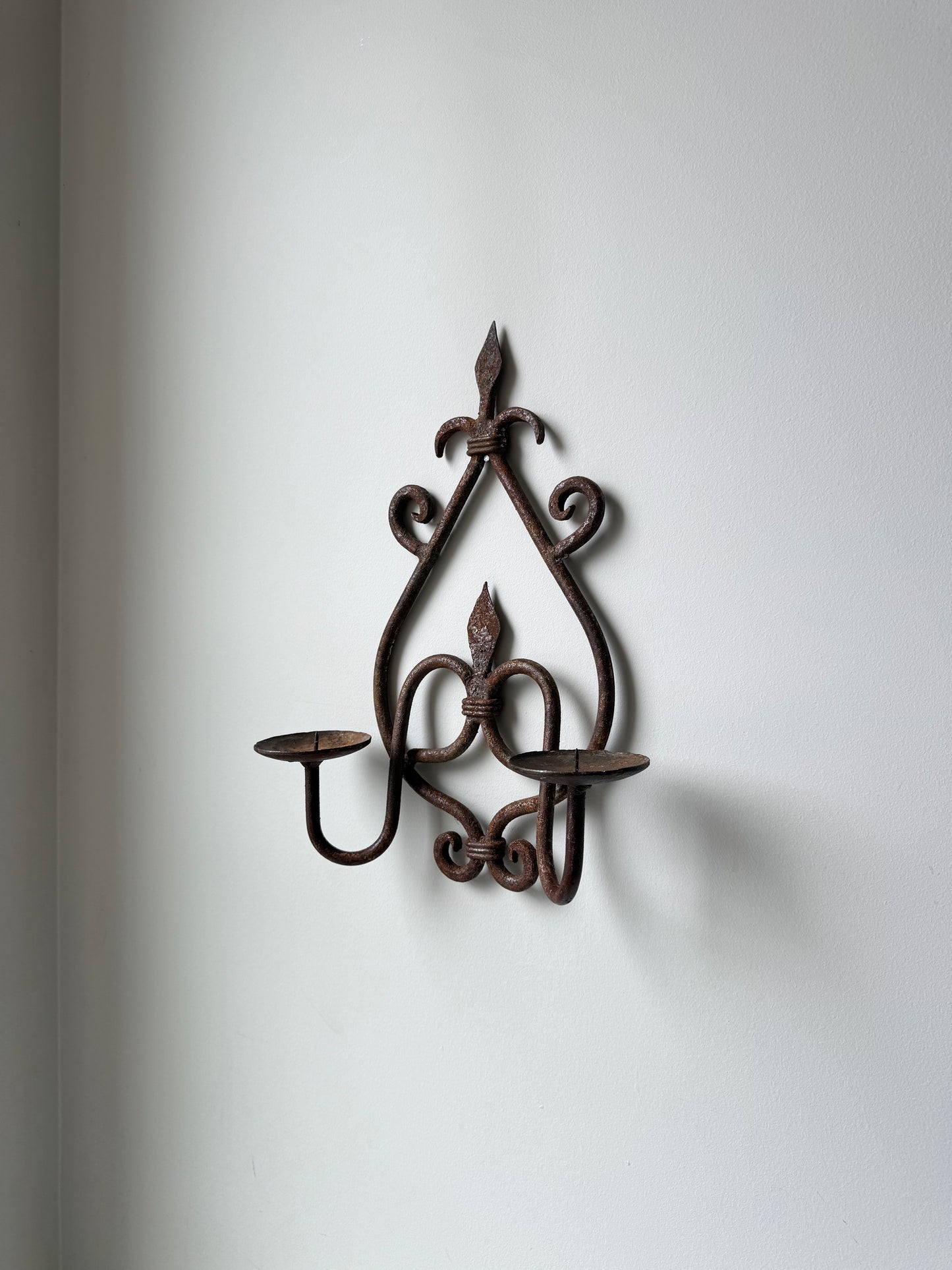 Vintage Gothic Wrought Iron Wall Sconce