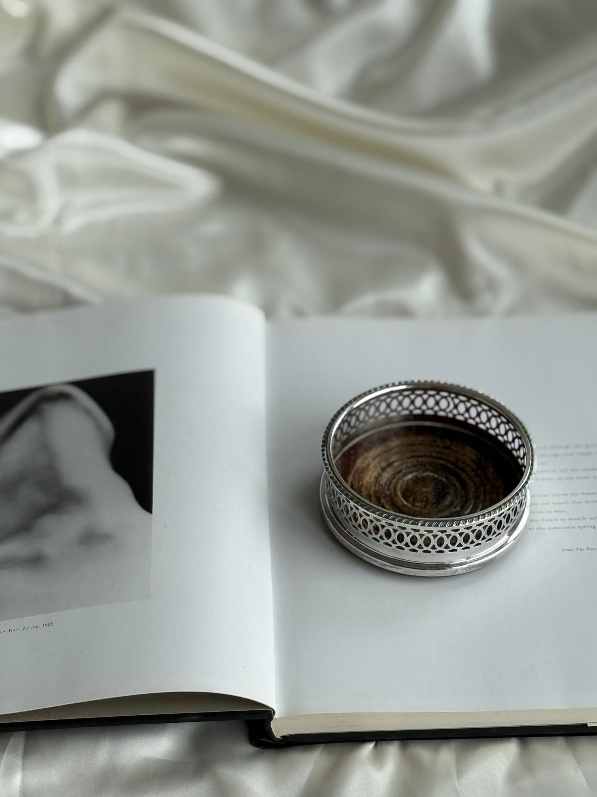 Vintage English Silver-Plated Wine Bottle Coaster