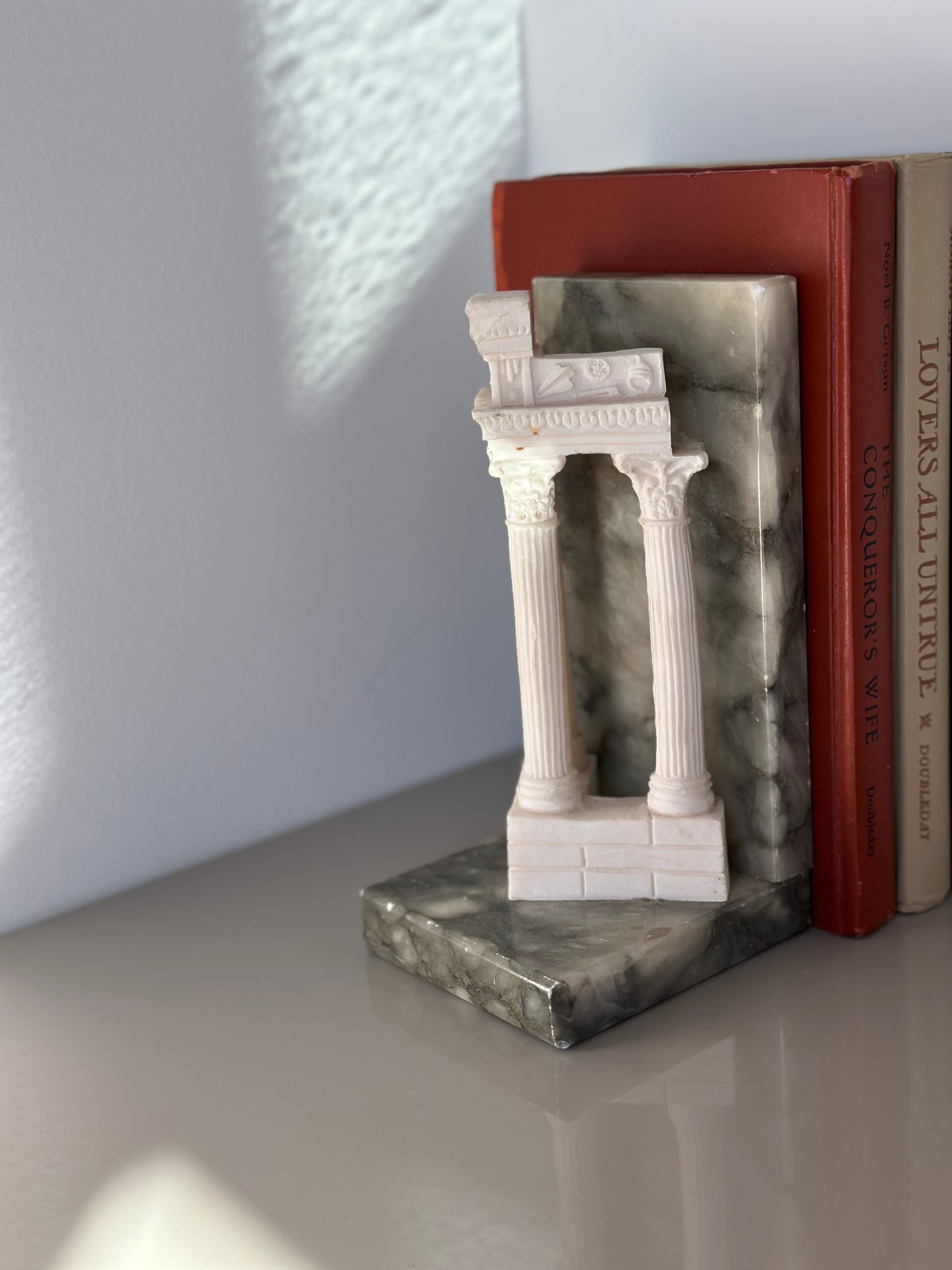 Alabaster and columns bookend