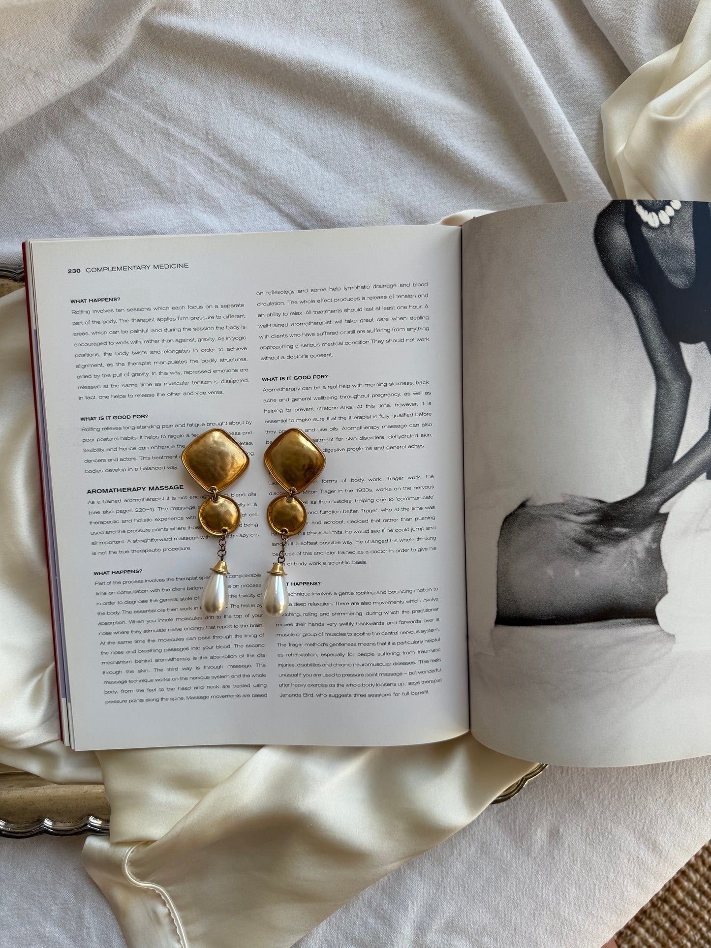 Vintage Clip-On Earrings with Pearl Drop