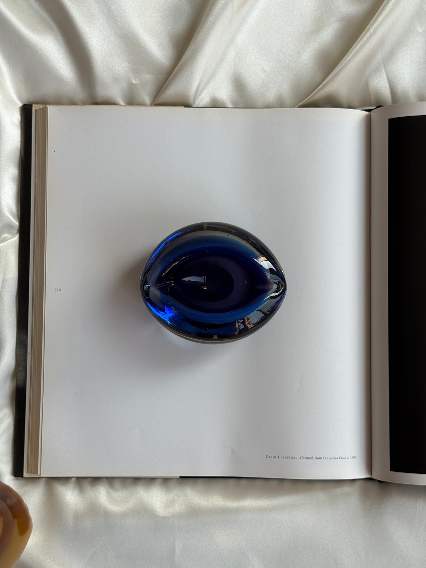 Vintage Cobalt Blue Art Glass Eye Ashtray