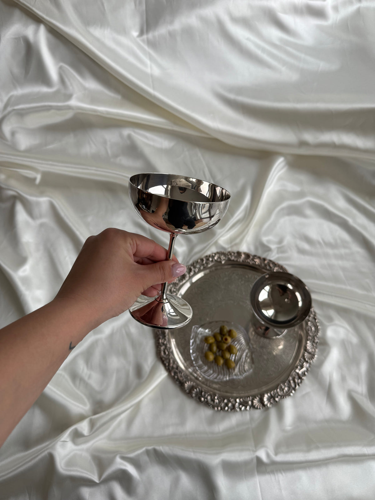 Vintage Spanish Silver-Plated Champagne Coupes | Set of Two
