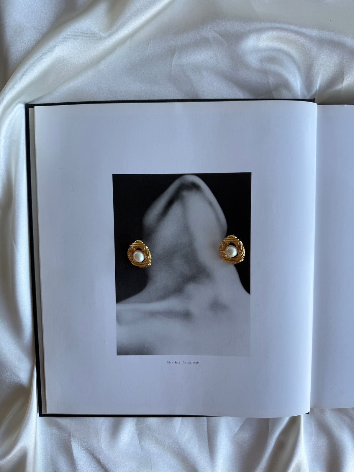Vintage Pearl Gold-Tone Sculptural Stud Earrings