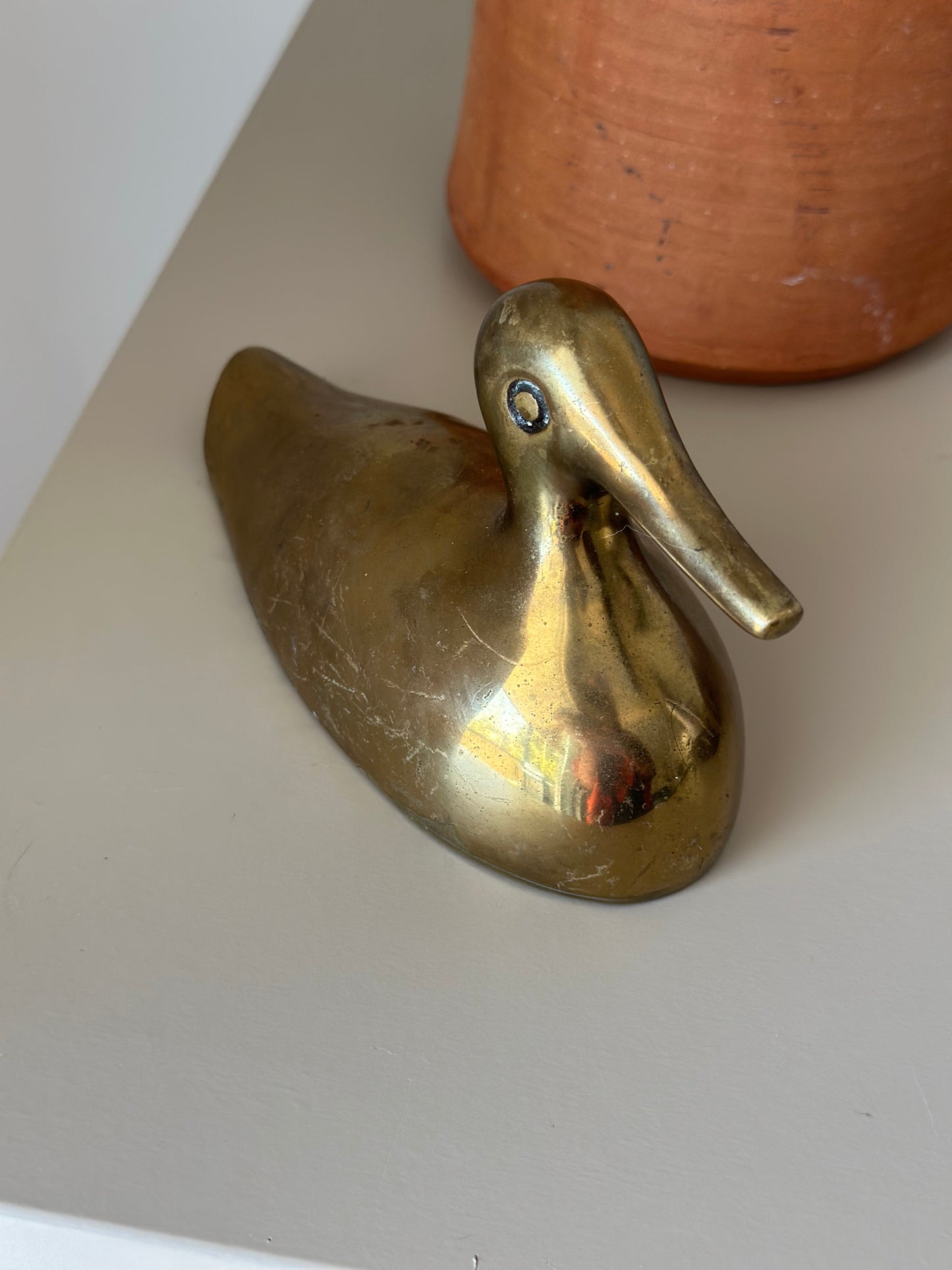 Vintage brass duck