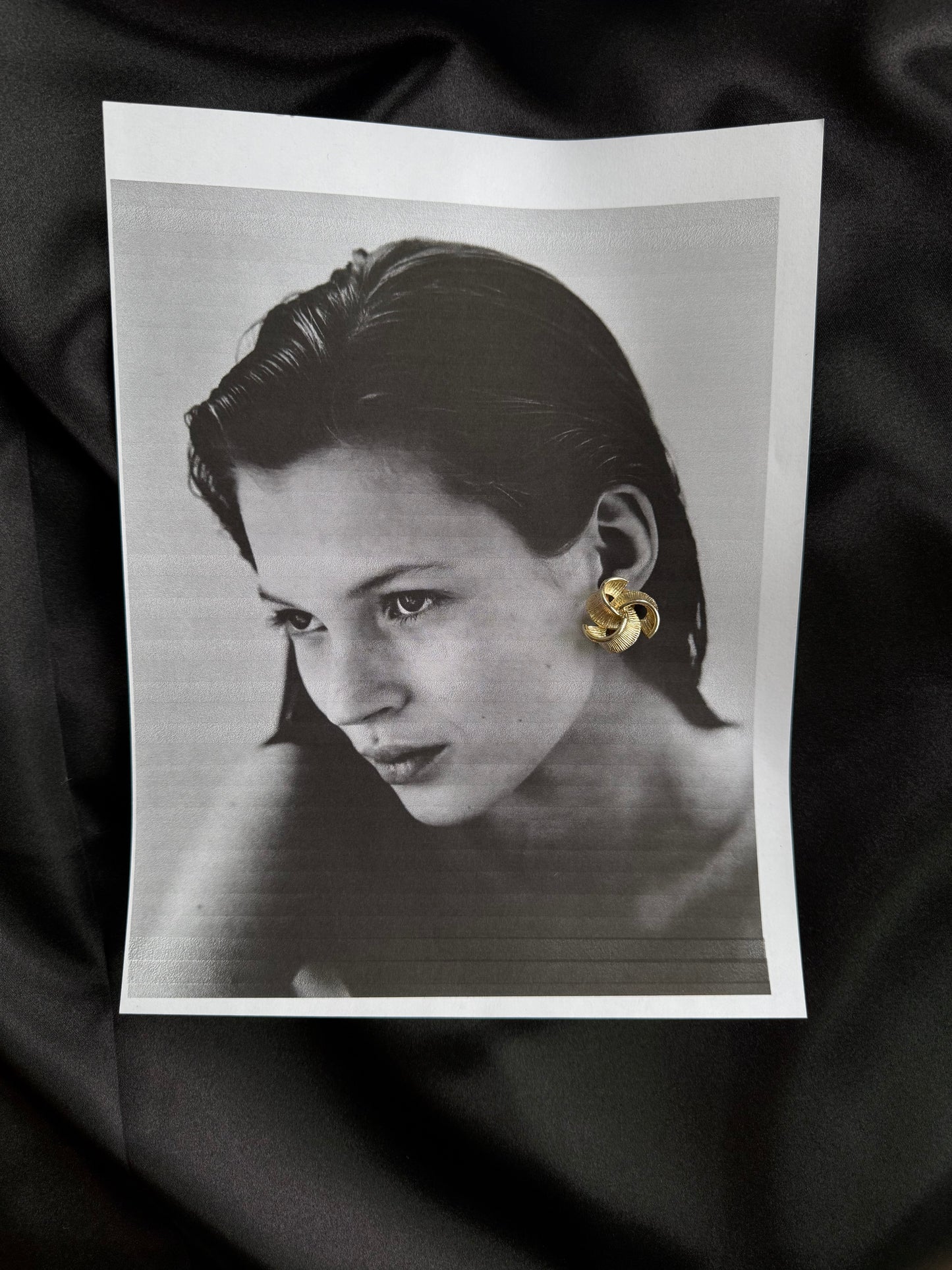 Vintage Gold Swirl Clip-On Earrings