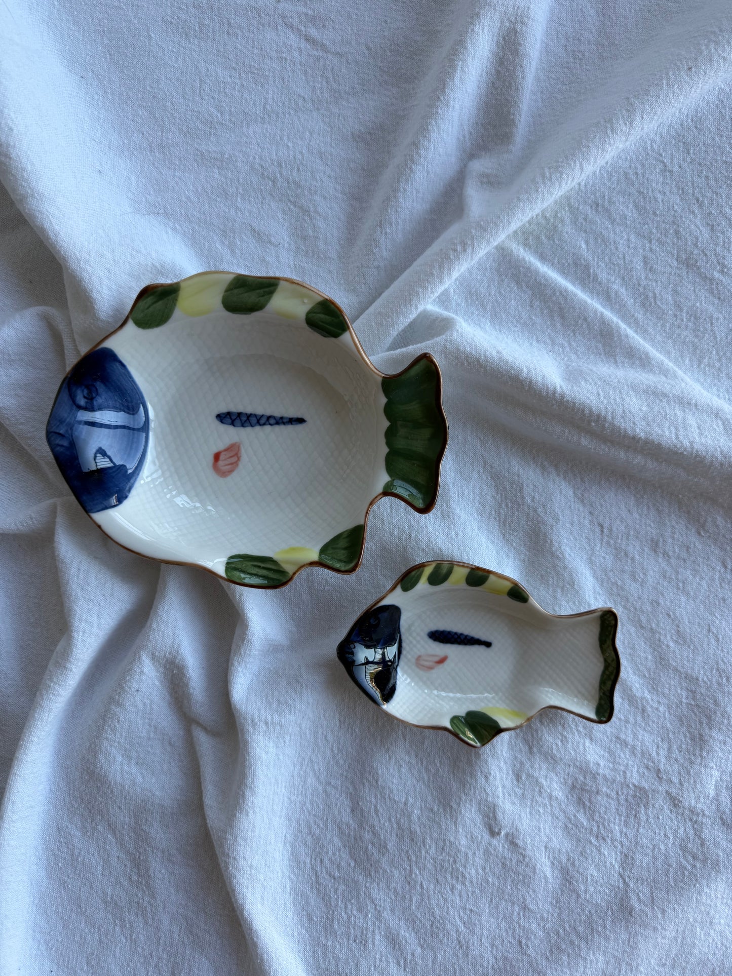 Set of Two Ceramic Fish Dishes
