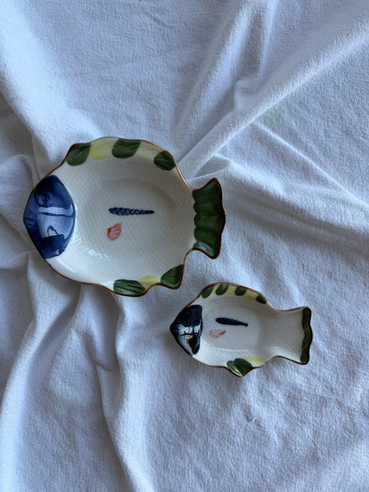 Set of Two Ceramic Fish Dishes