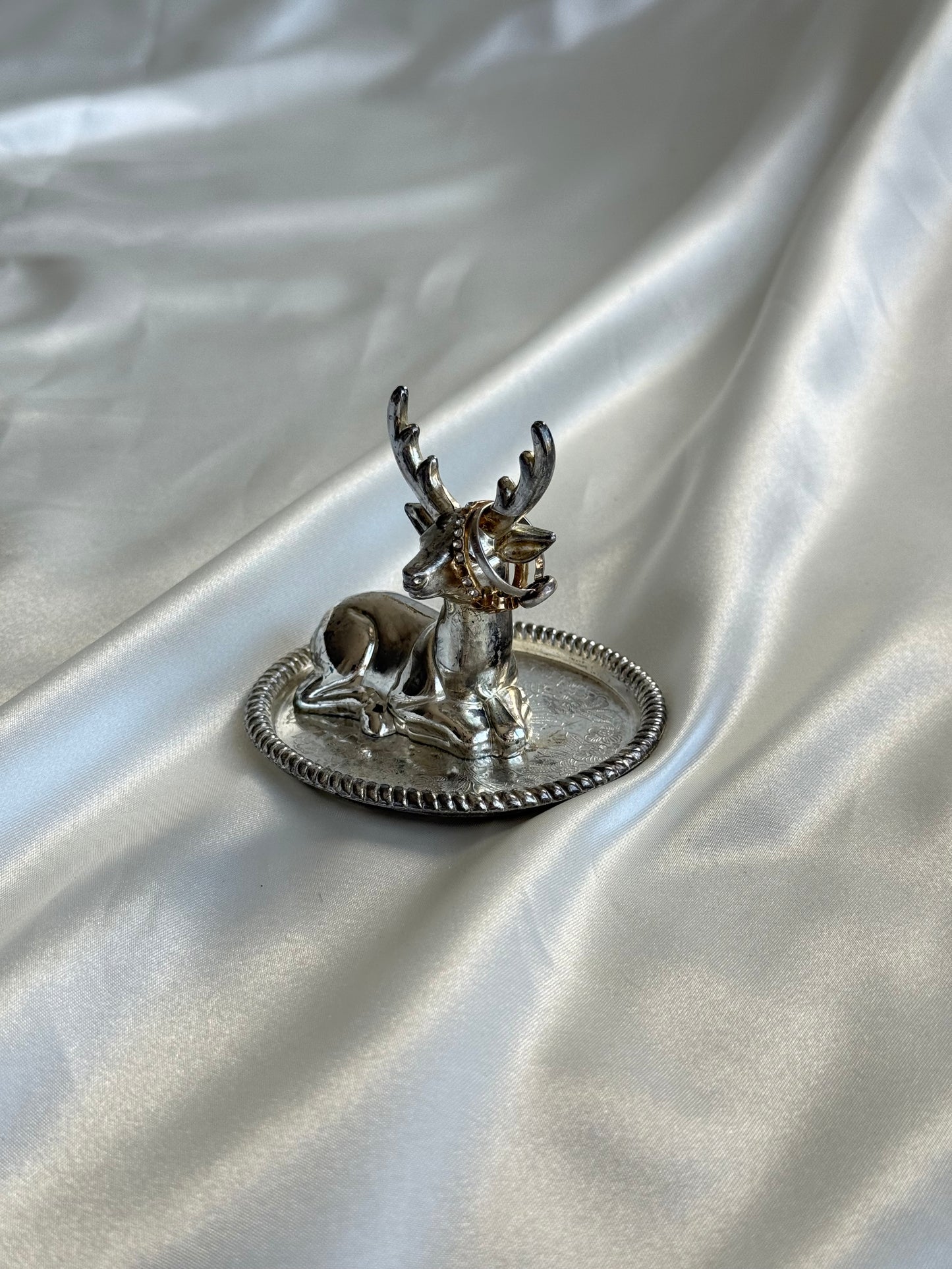 Vintage Silver Plate Deer Ring Holder