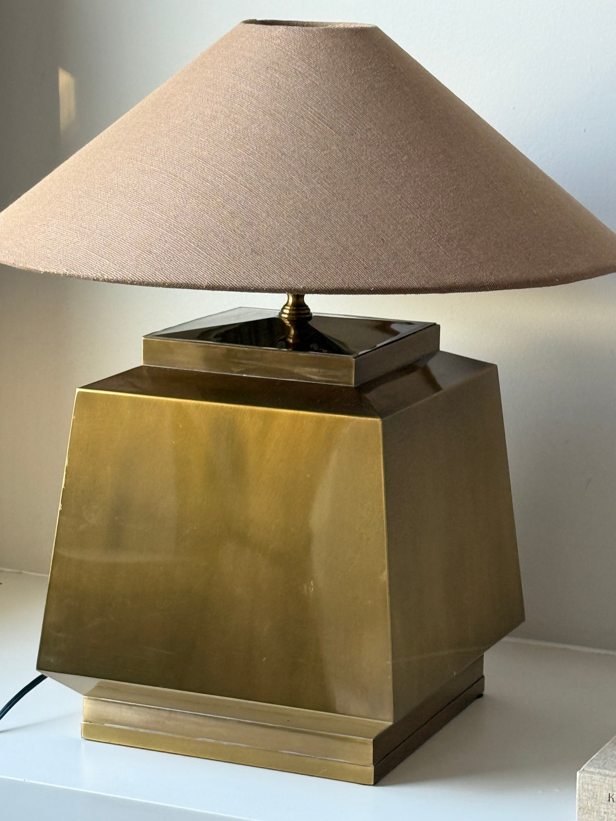 Vintage Wildwood Solid Brass Geometric Table Lamp | Hollywood Regency