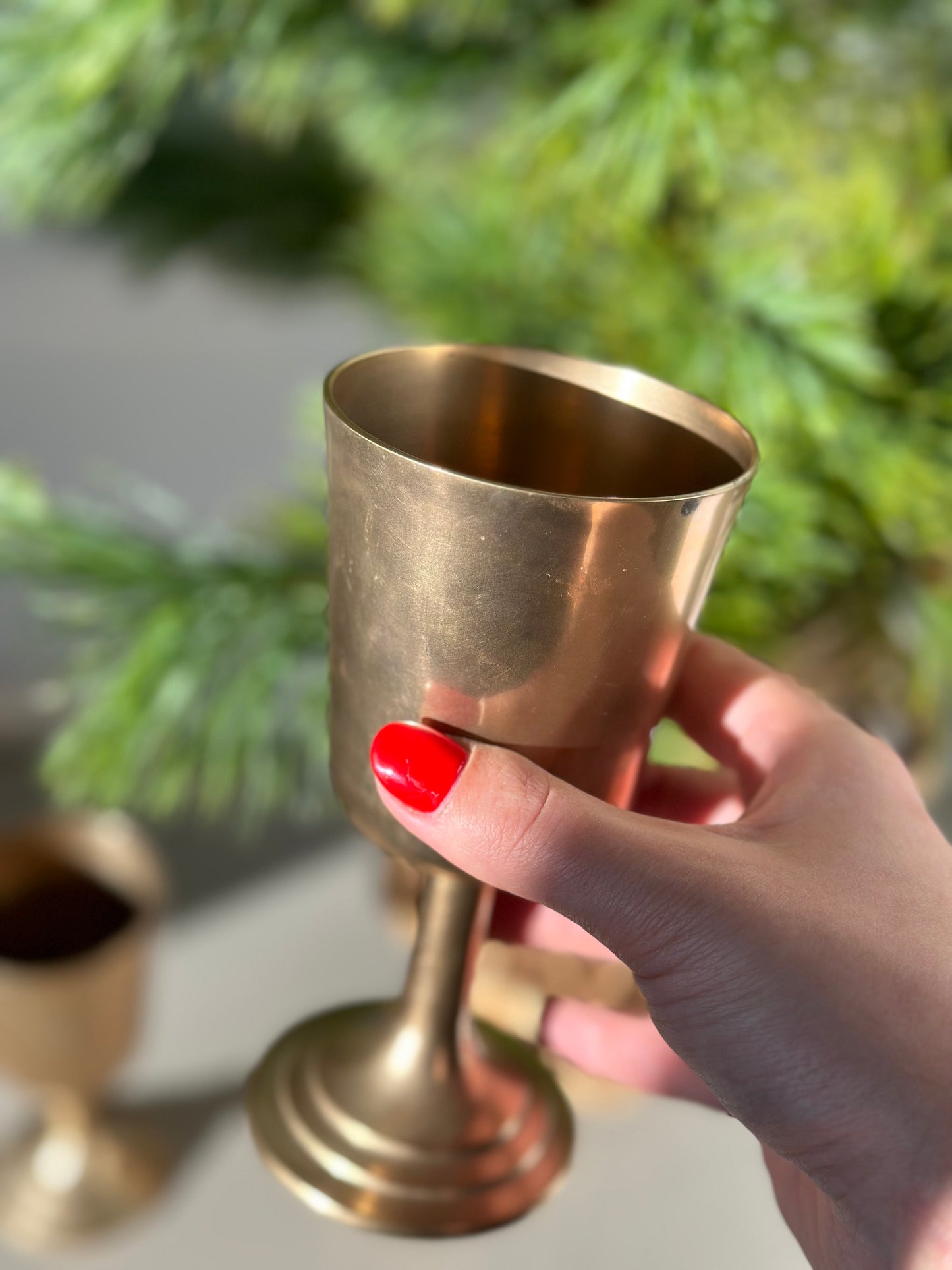 Vintage brass goblets