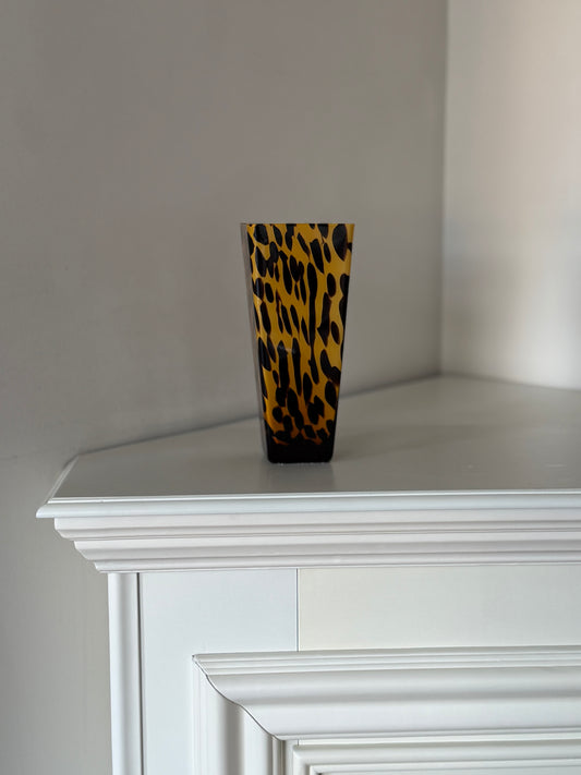 Vintage Tortoiseshell Glass Vase
