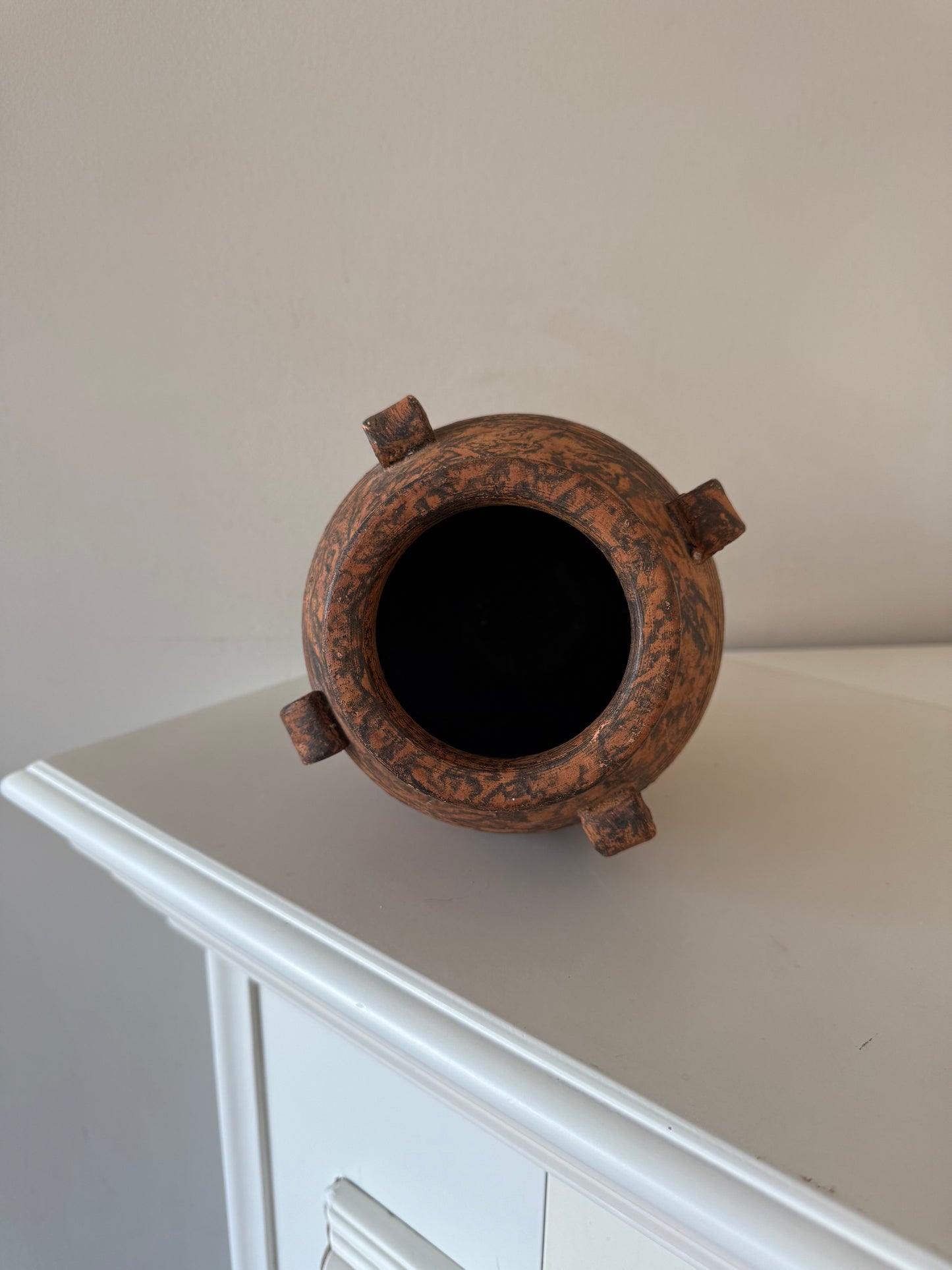 Rustic Terracotta Vase with Handles