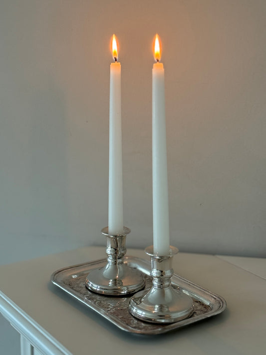 Pair of Vintage Silver-Plated Candleholders