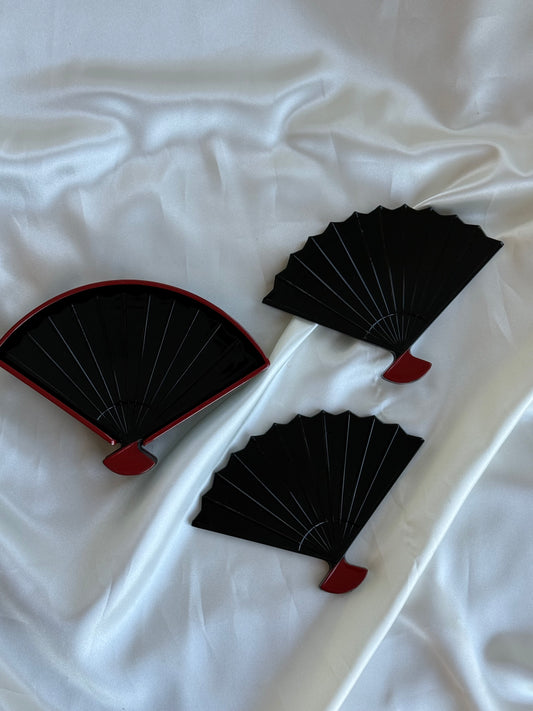 Vintage Otagiri Japanese Fan Coasters — Set of Six, 1980