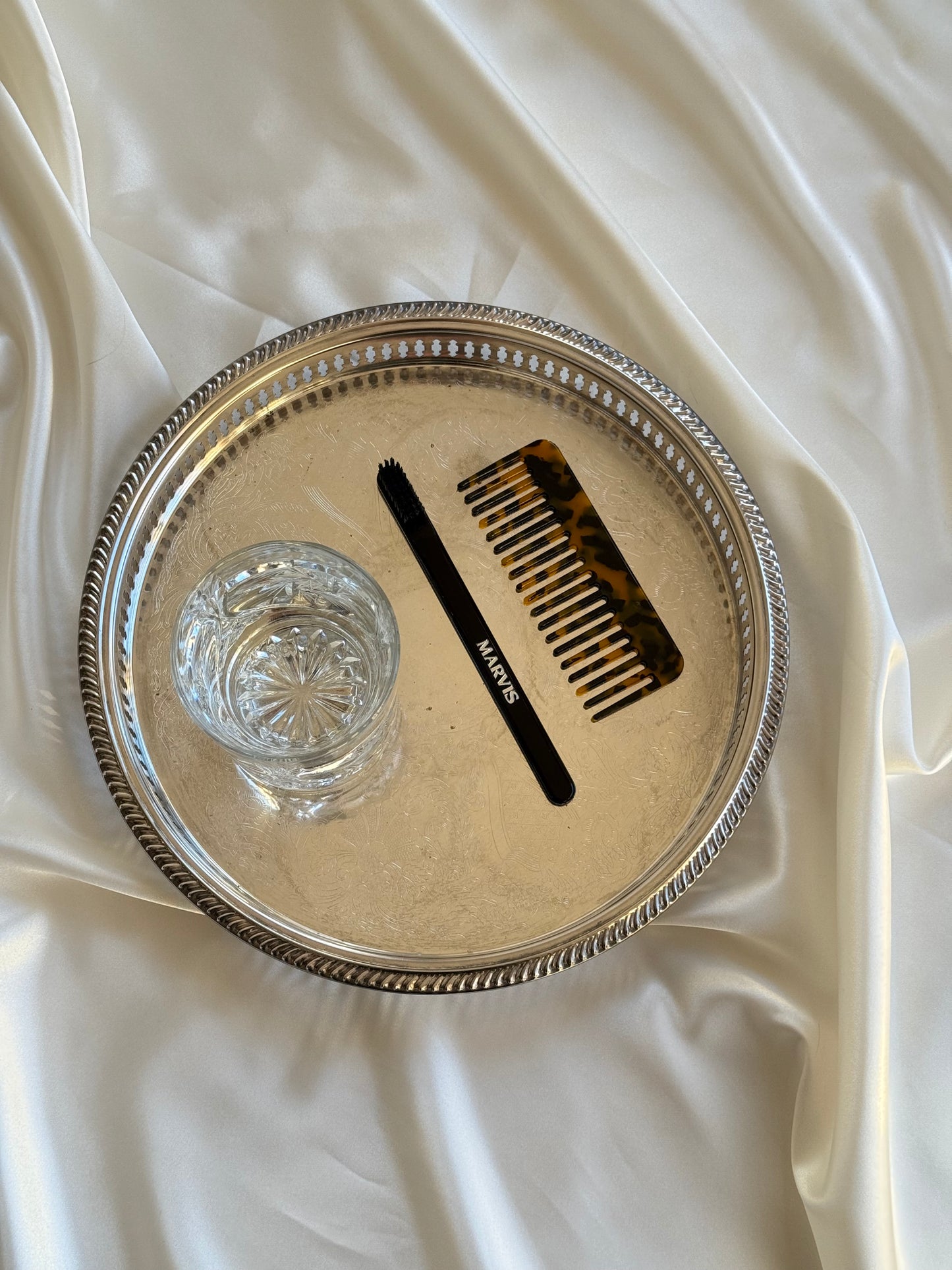 Vintage Silver-Plated Gallery Tray