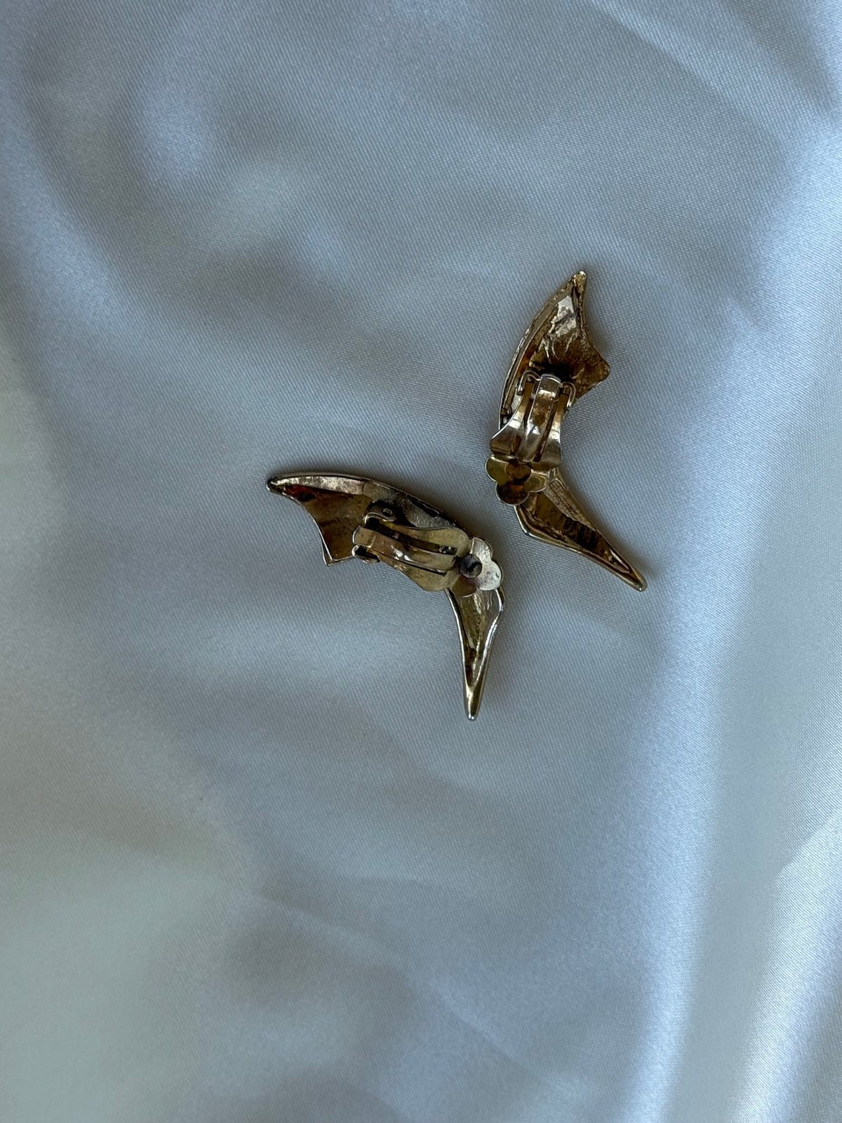 Vintage Sculptural Gold-Tone Clip-On Earrings