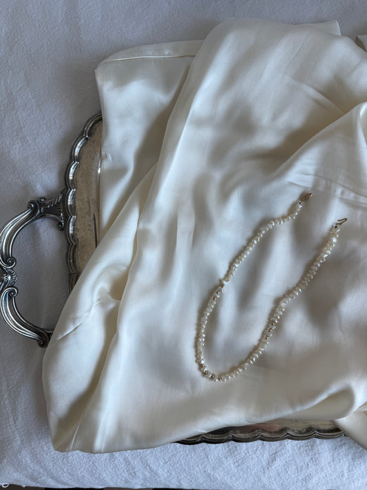 Vintage Freshwater Pearl Necklace with 14K Gold Clasp – 16”