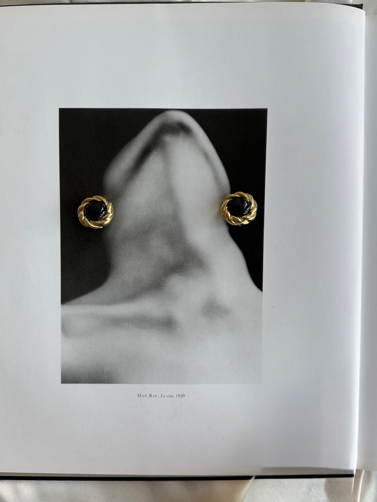 Vintage Gold Tone & Black Cabochon Clip-On Earrings