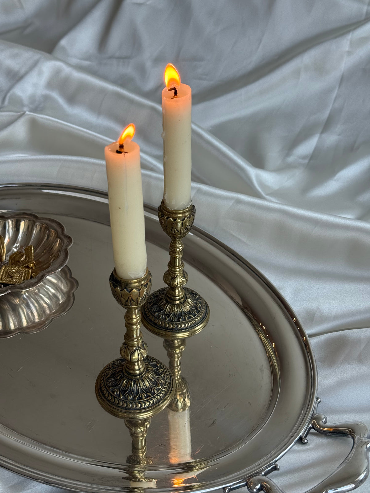 Vintage English Brass Candlesticks
