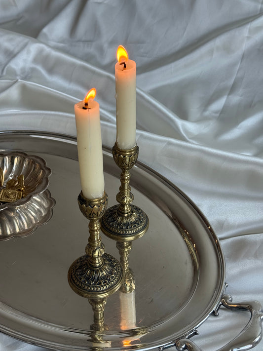 Vintage English Brass Candlesticks