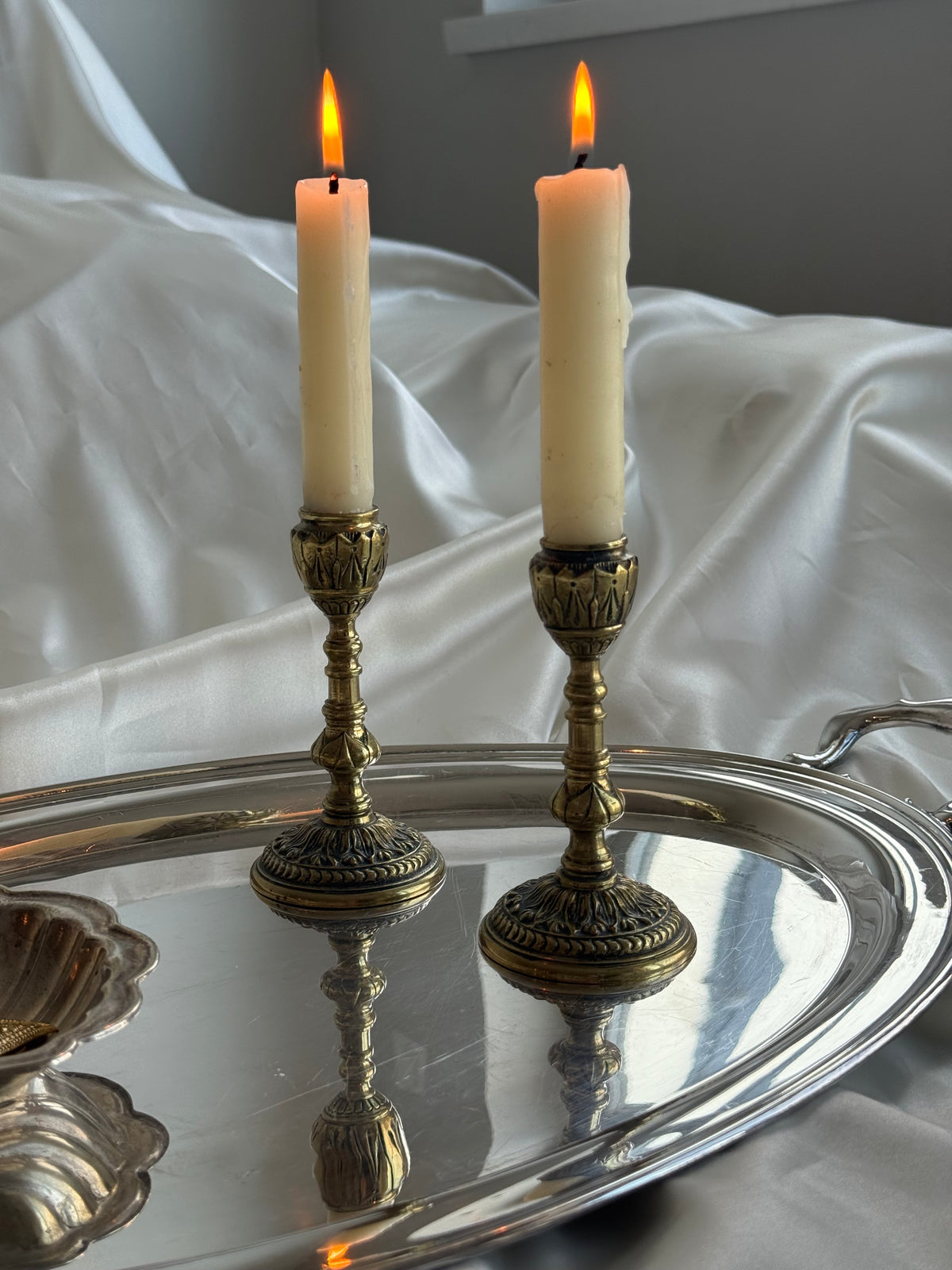 Vintage English Brass Candlesticks