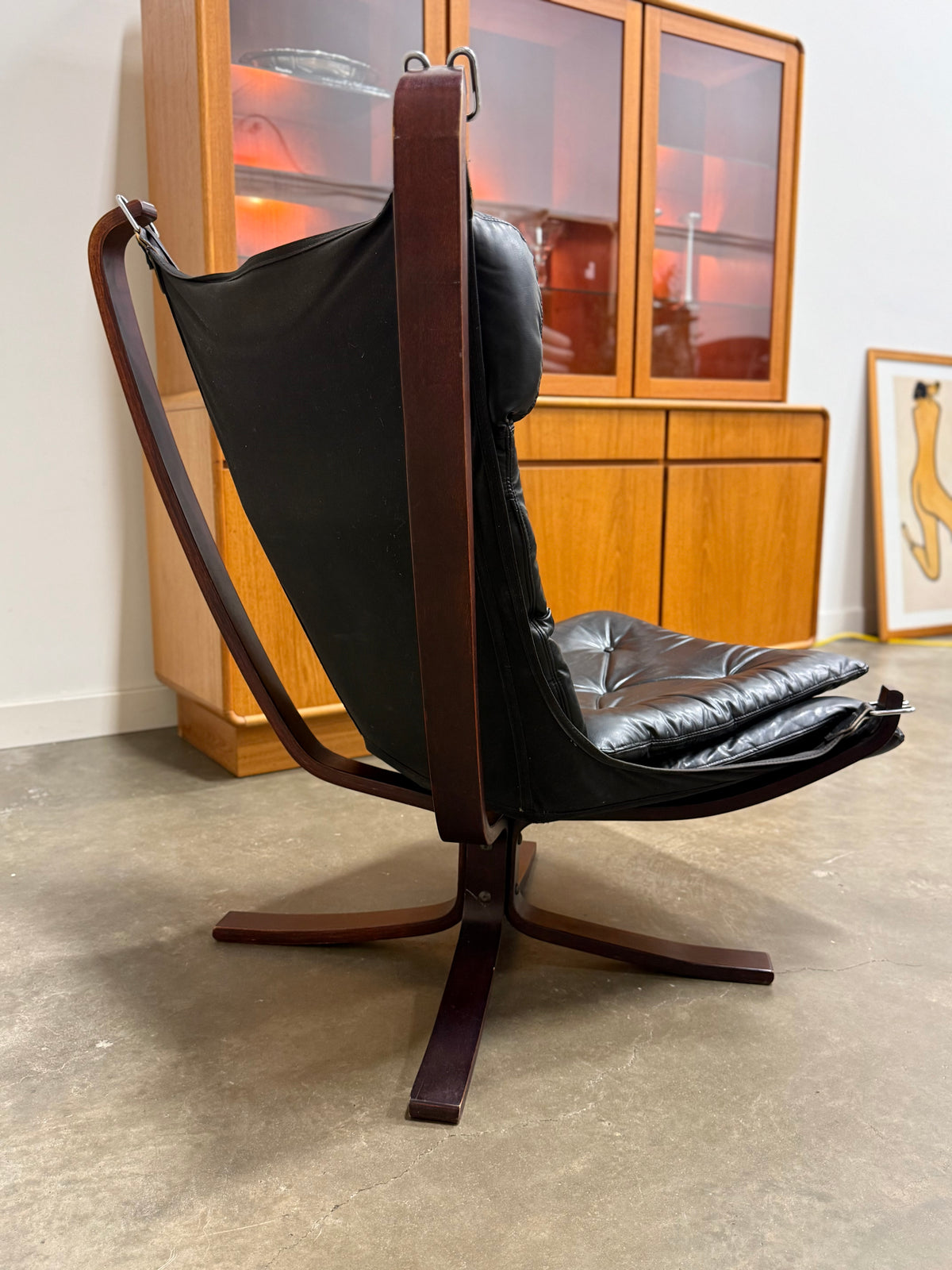 Vintage Mid-Century Modern Plydesigns Bentwood Leather Lounge Chair