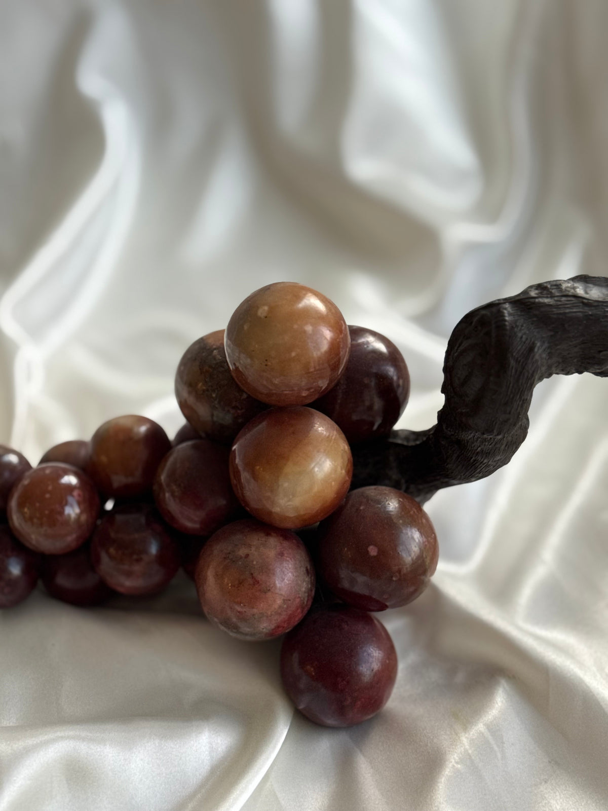 Vintage Alabaster Grape Cluster Sculpture