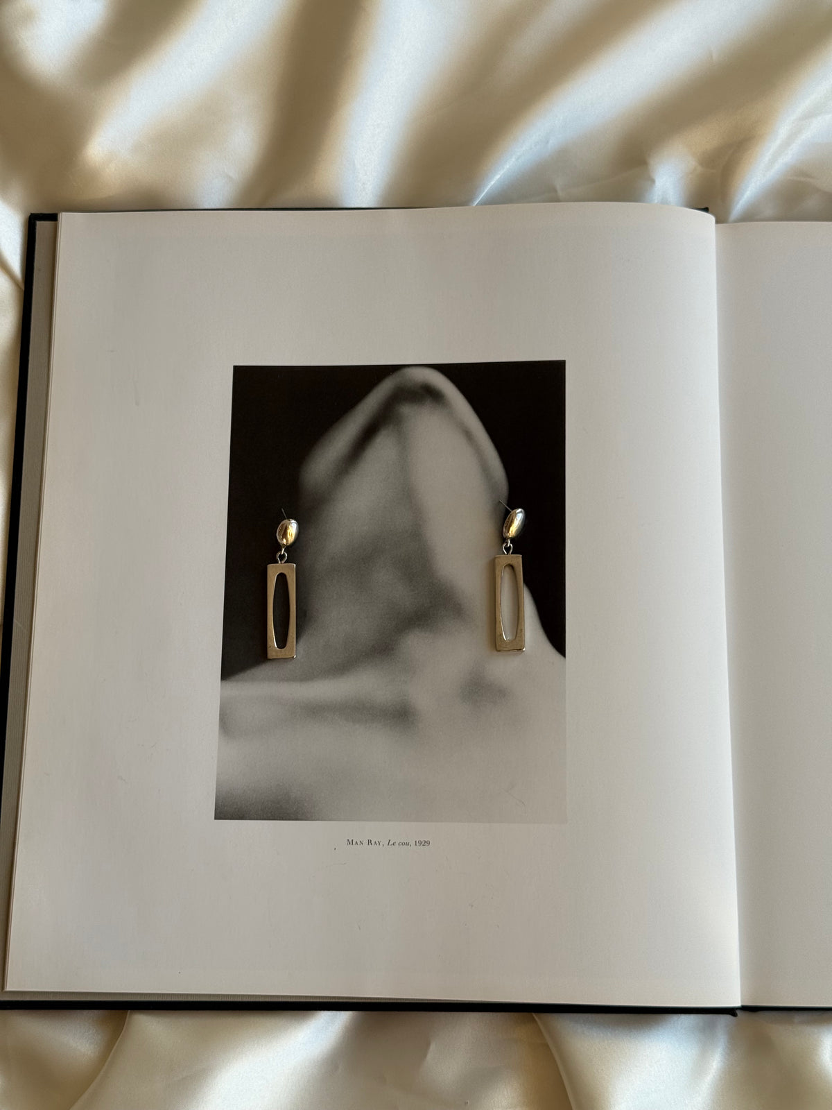 Vintage Silver-Plated Modernist Drop Earrings