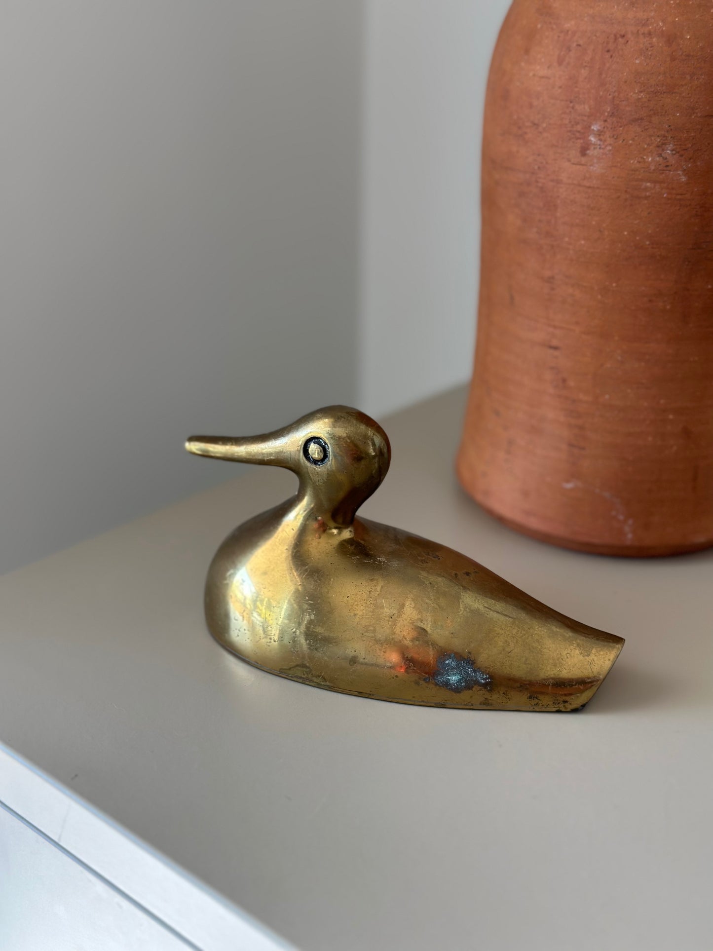 Vintage brass duck