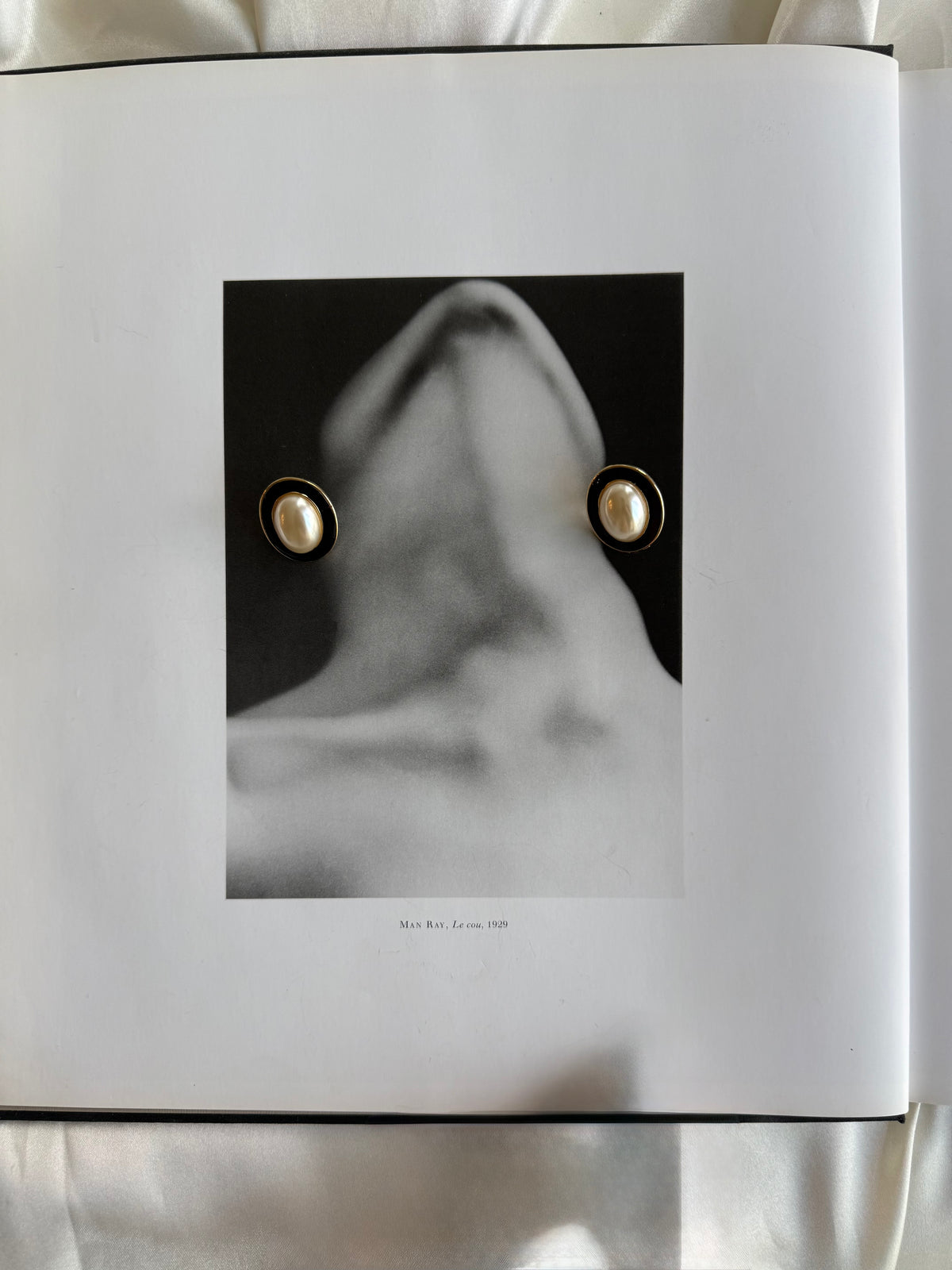 Vintage Faux Pearl & Black Enamel Oval Stud Earrings