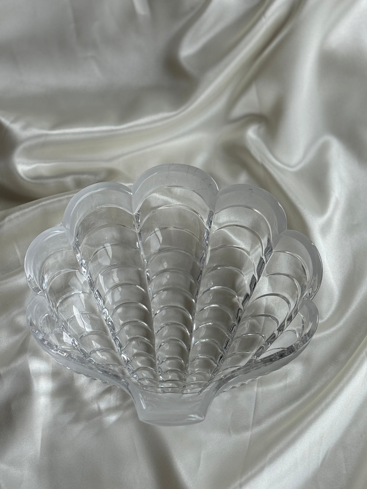 Vintage Mikasa Crystal Scallop Shell Bowl