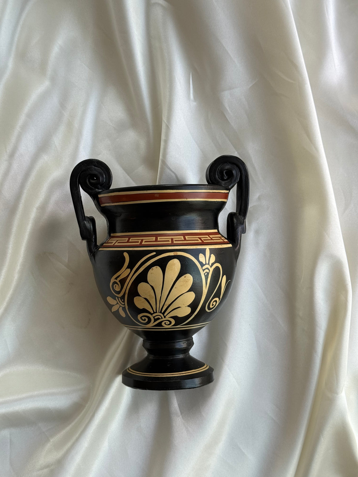 Vintage Greek Black-Figure Style Amphora Vase