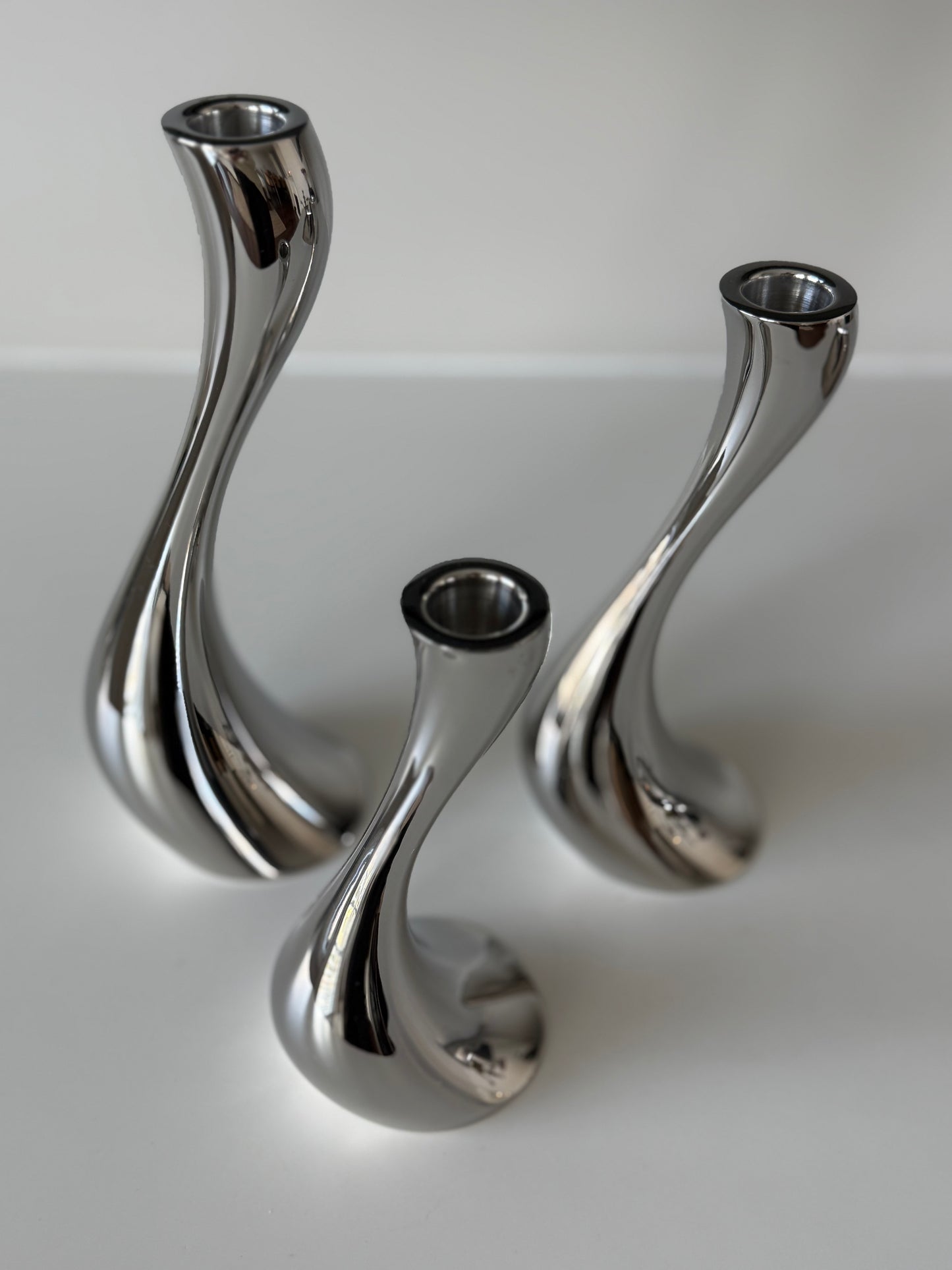 Georg Jensen Denmark – Cobra Candleholders (Set of 3)