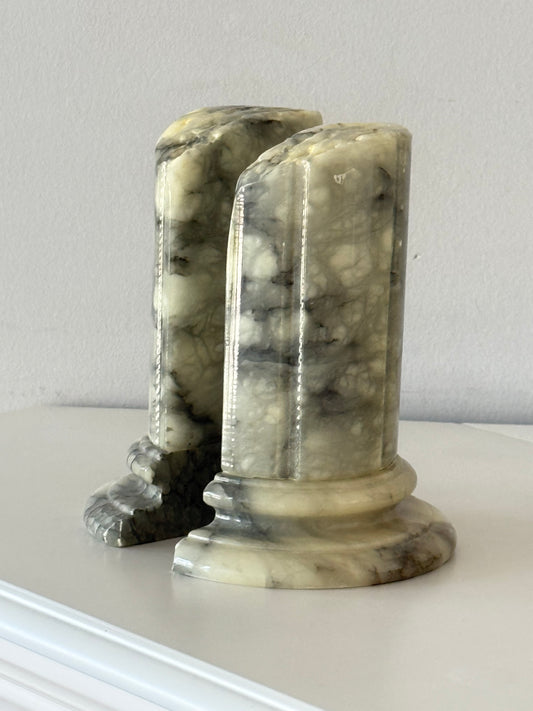 Vintage Alabaster Marble Bookends