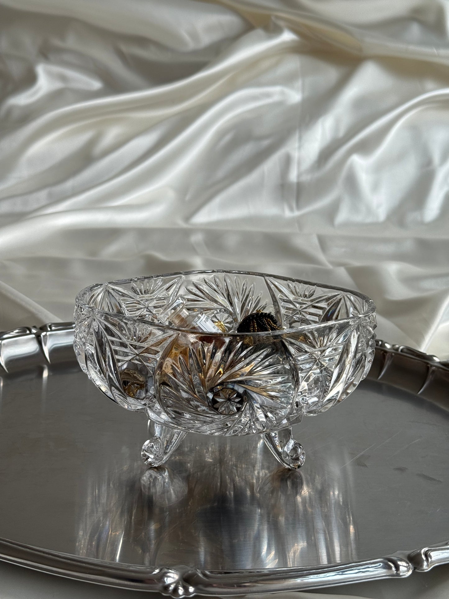 Vintage Crystal Footed Bowl