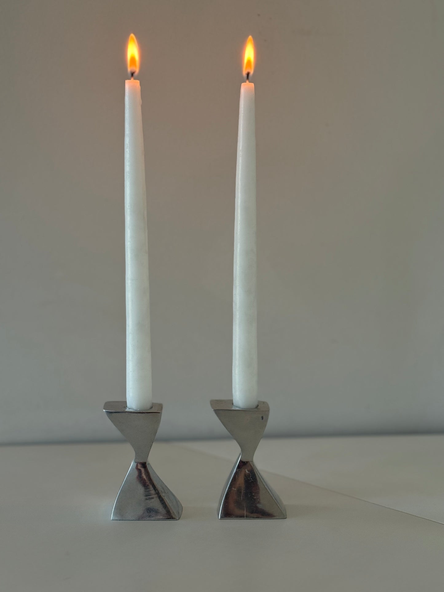 Pair of Mid-Century Modern Geometric Candle Holders