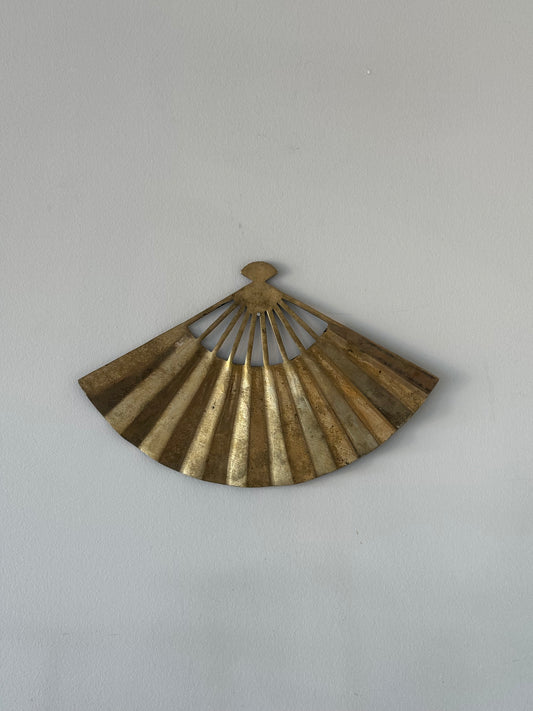 Vintage Solid Brass Fan Wall Decor