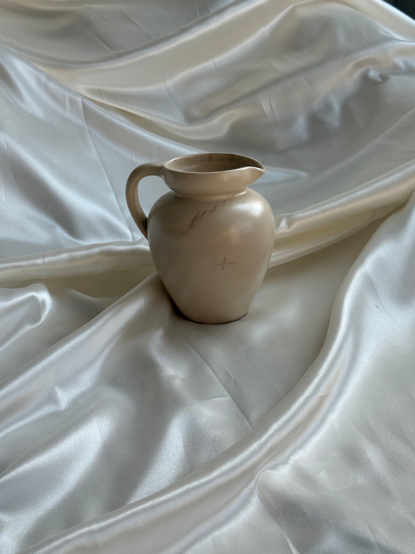 Vintage Cream Ceramic Pitcher