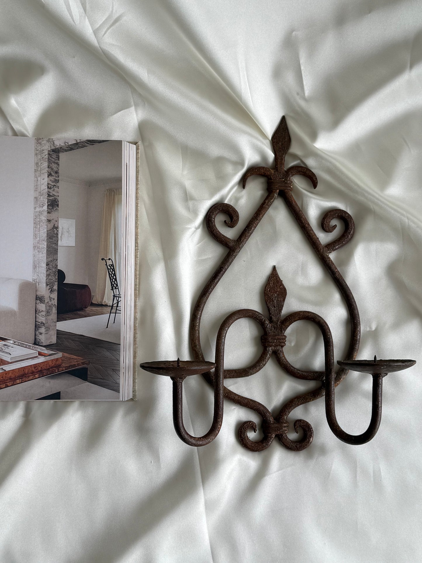 Vintage Gothic Wrought Iron Wall Sconce