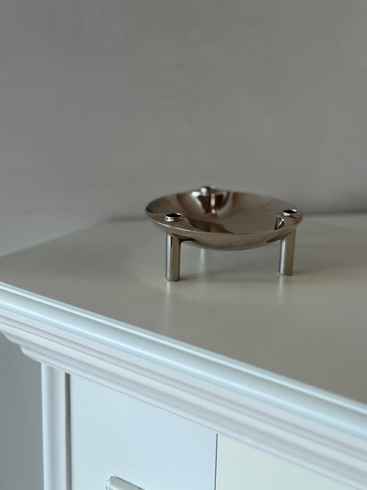 Fritz Nagel for BMF — Mid-Century Modular Chrome Bowl / Candle Holder (West Germany)