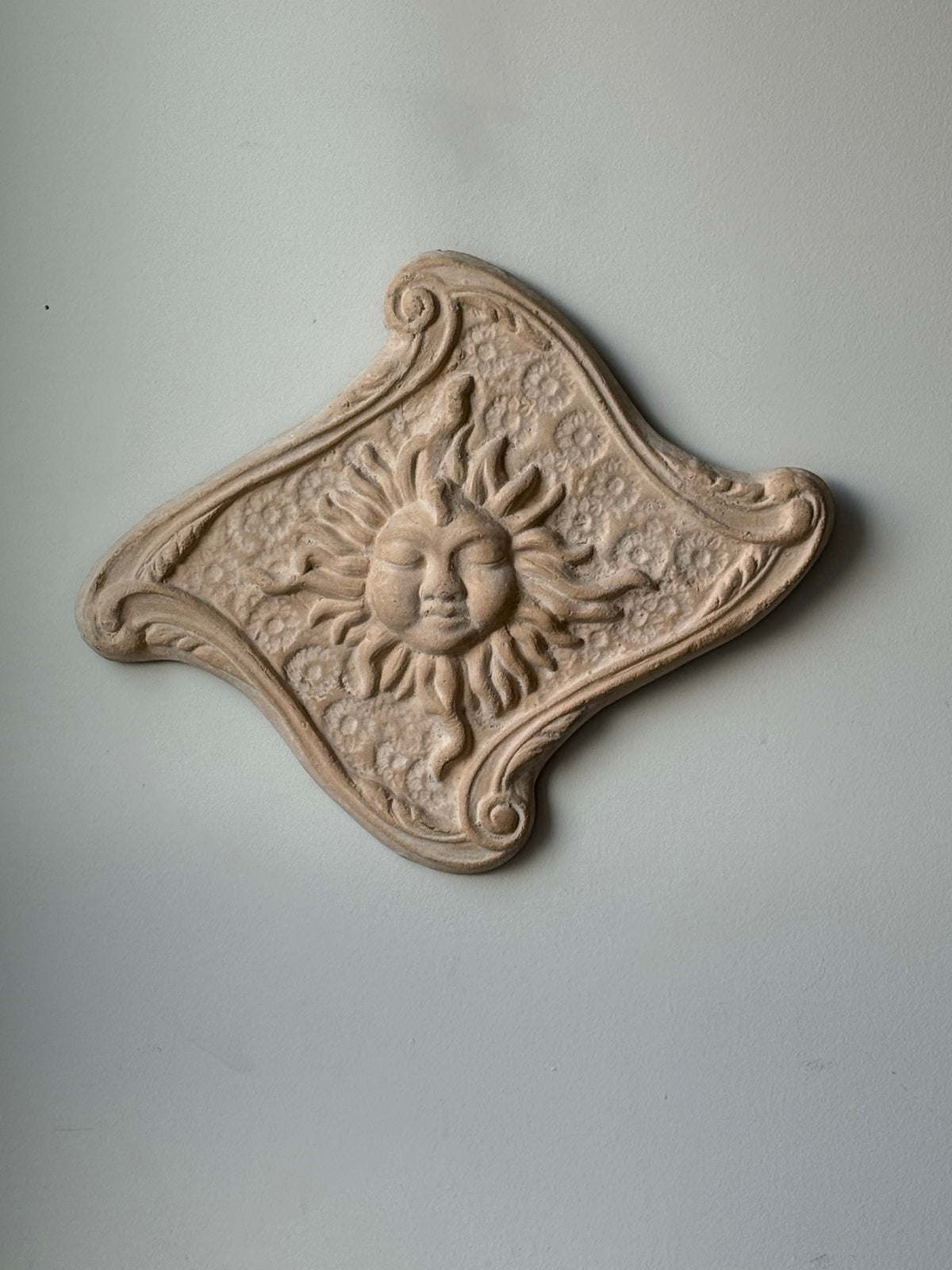 Vintage Celestial Sun Face Wall Plaque