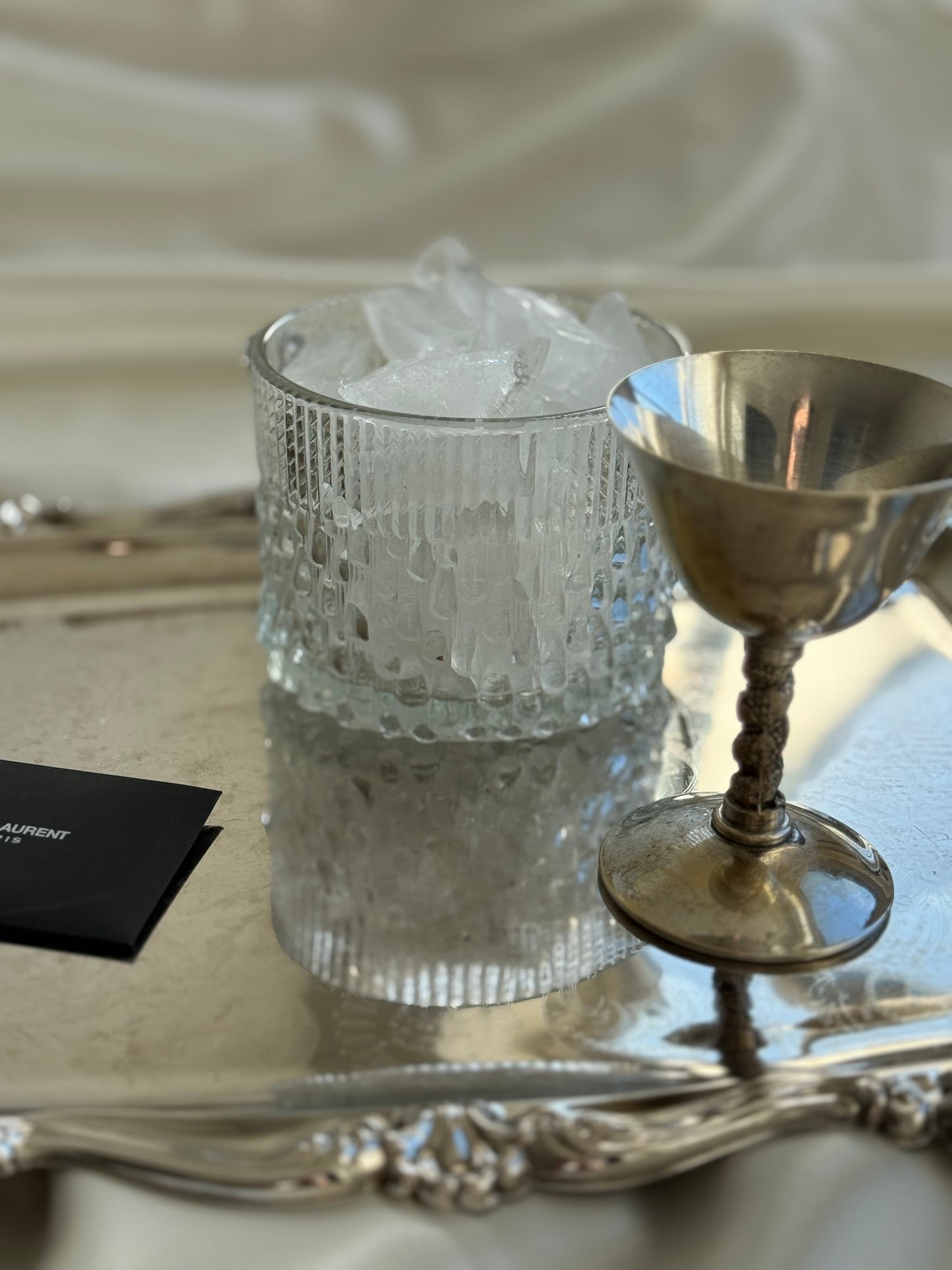 Vintage French Glass Ice Bucket