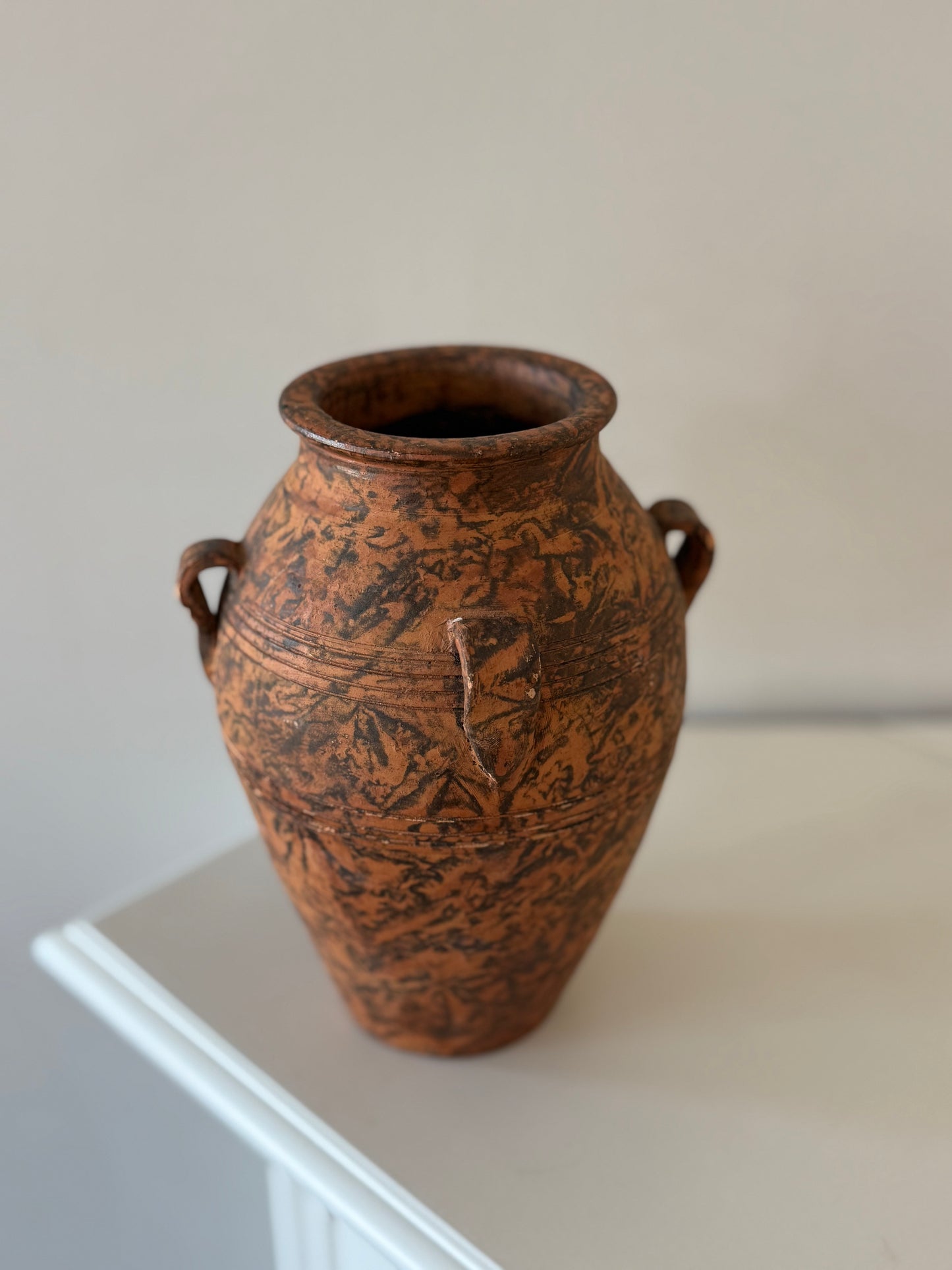 Rustic Terracotta Vase with Handles
