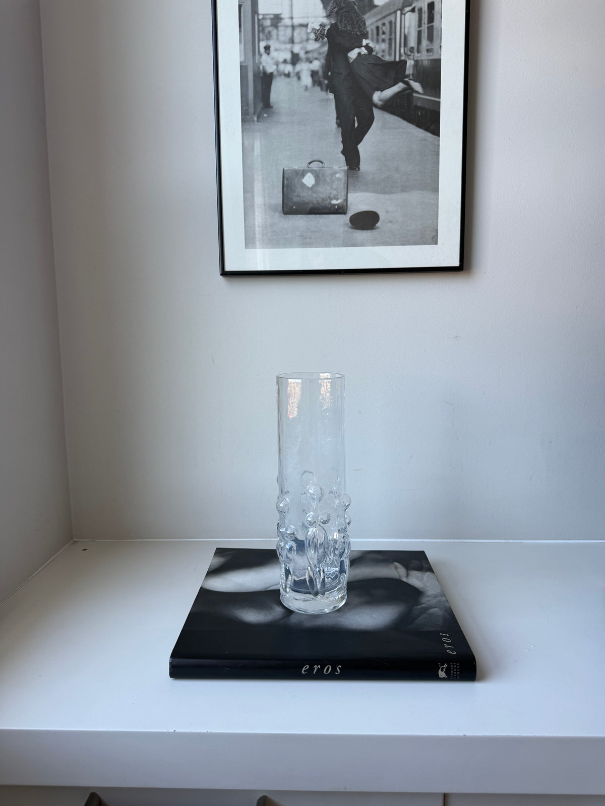 Vintage Art Glass Vase with Abstract Nude Female Figures