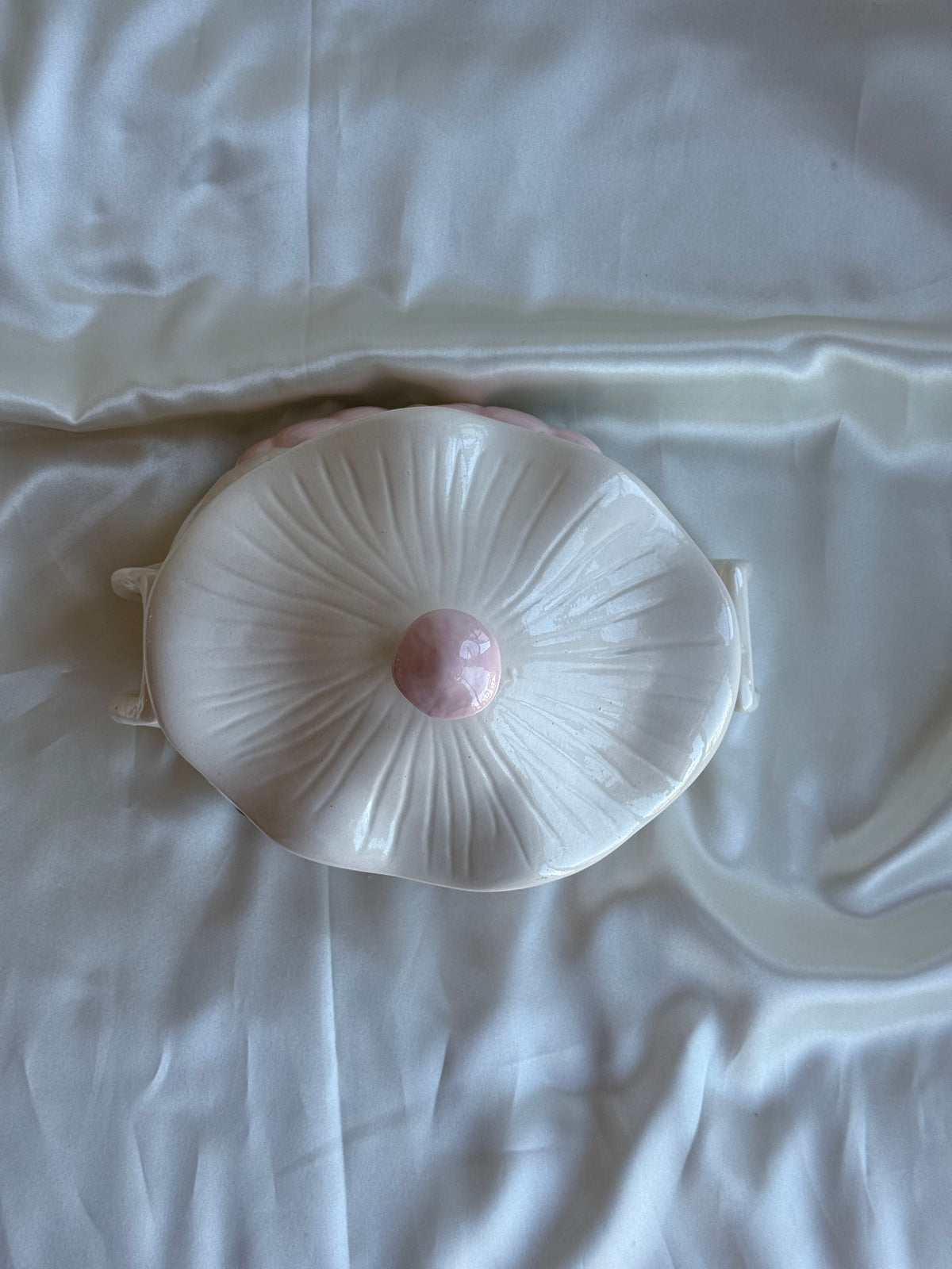 Vintage Ceramic Mushroom Tureen / Covered Serving Bowl